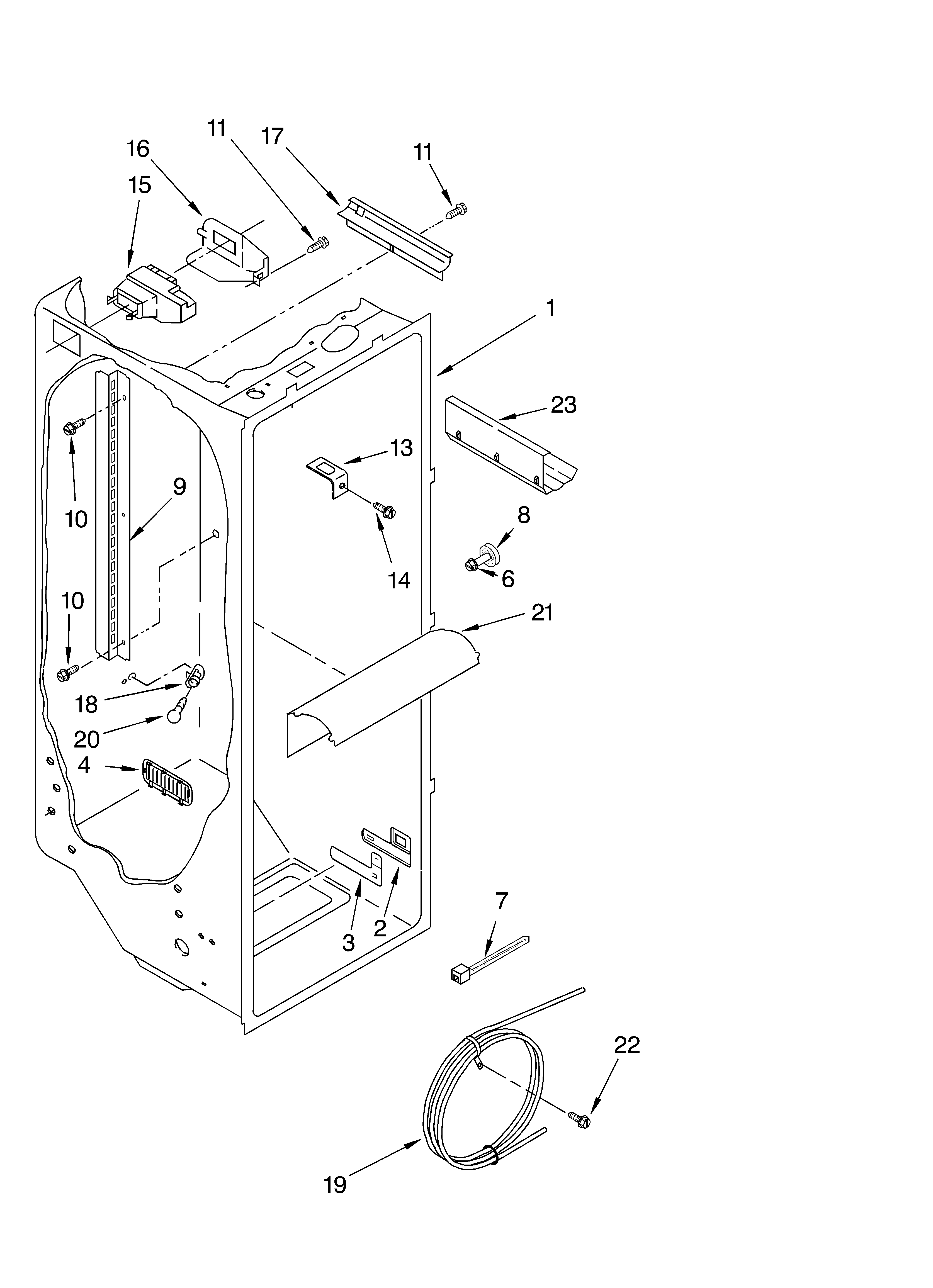 Whirlpool GS6SHAXKB02 refrigerator liner diagram