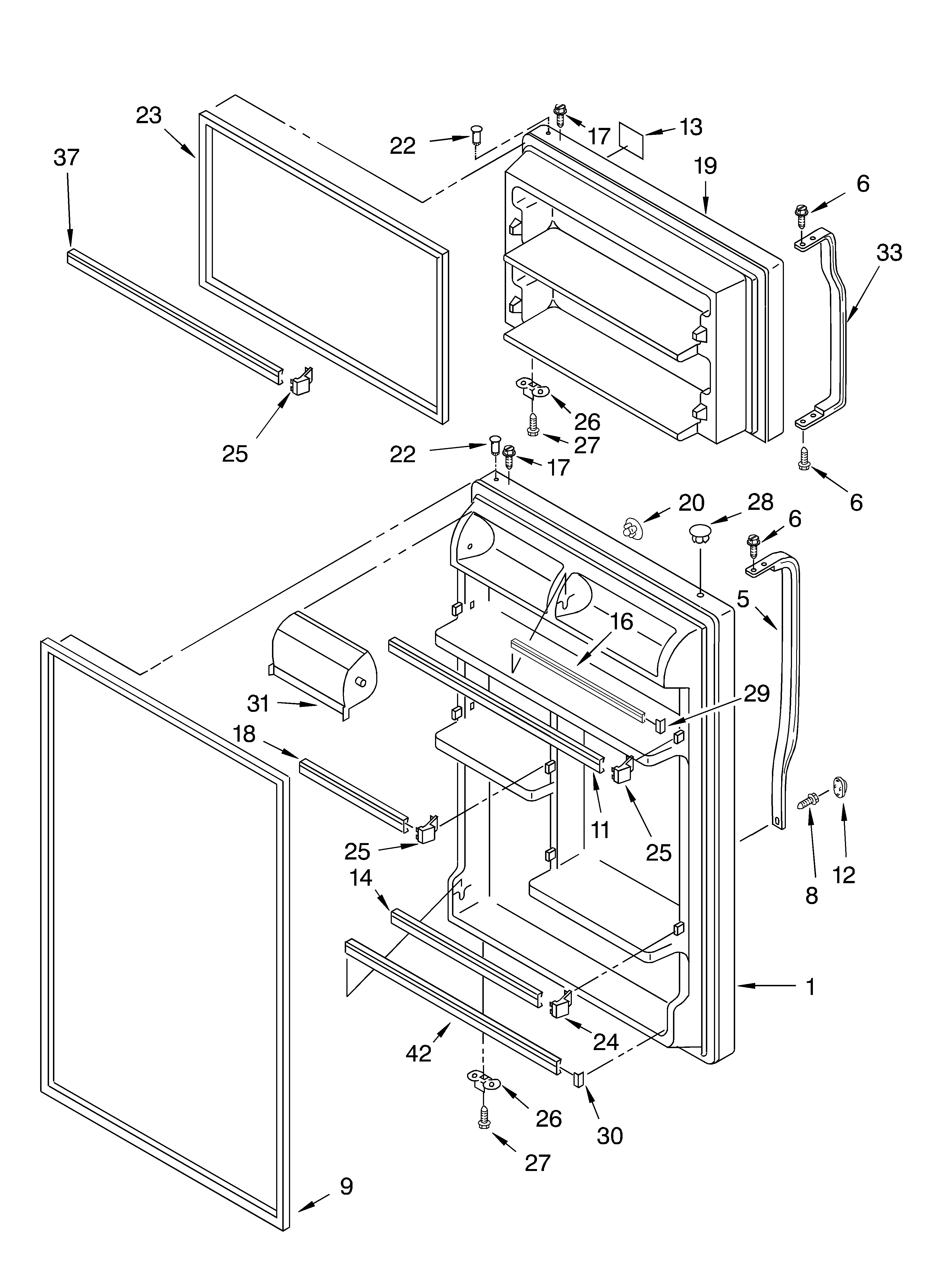 Whirlpool ET8WTEXKQ01 door diagram