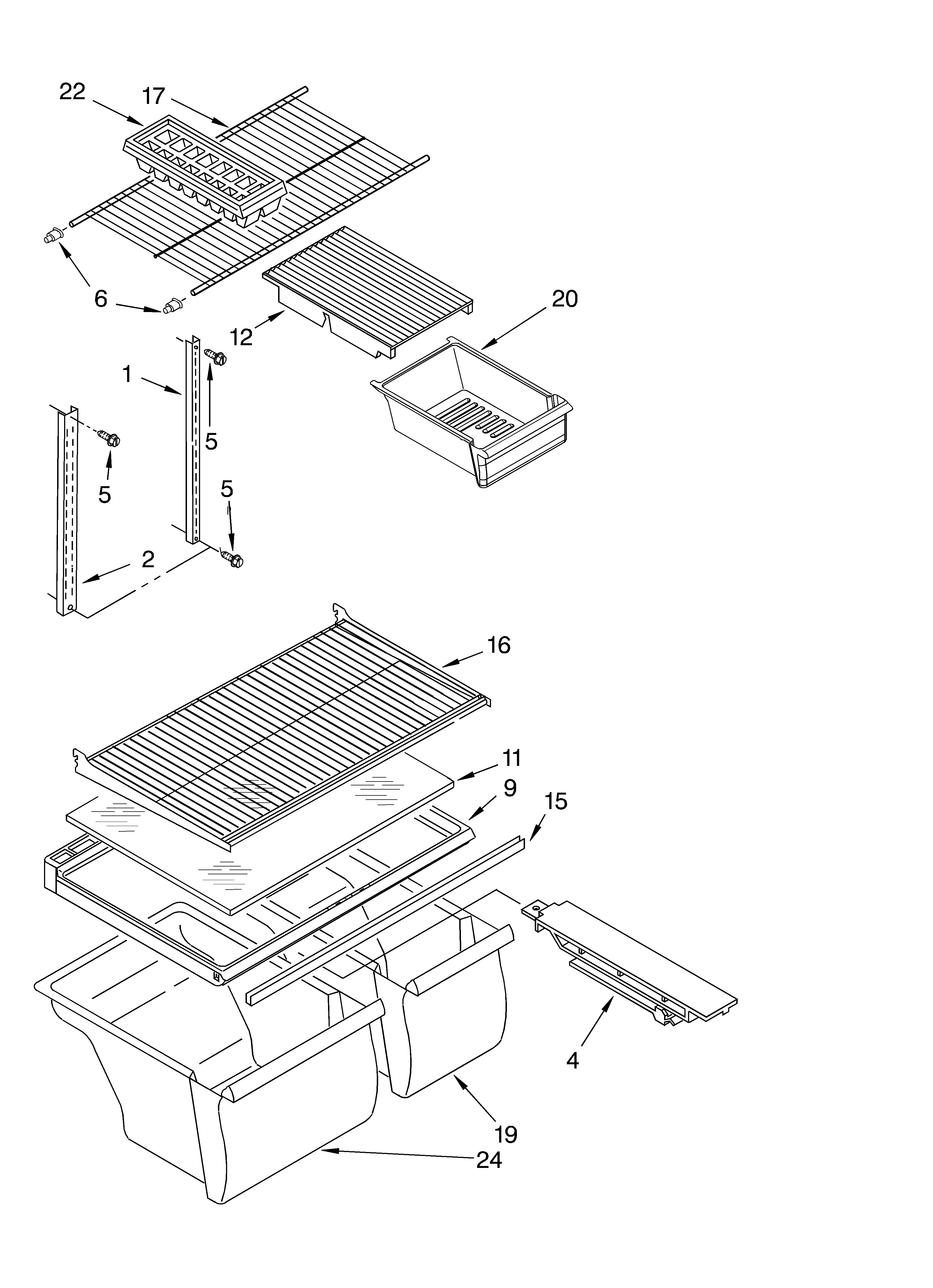 Whirlpool ET8WTEXKQ01 shelf/optional diagram