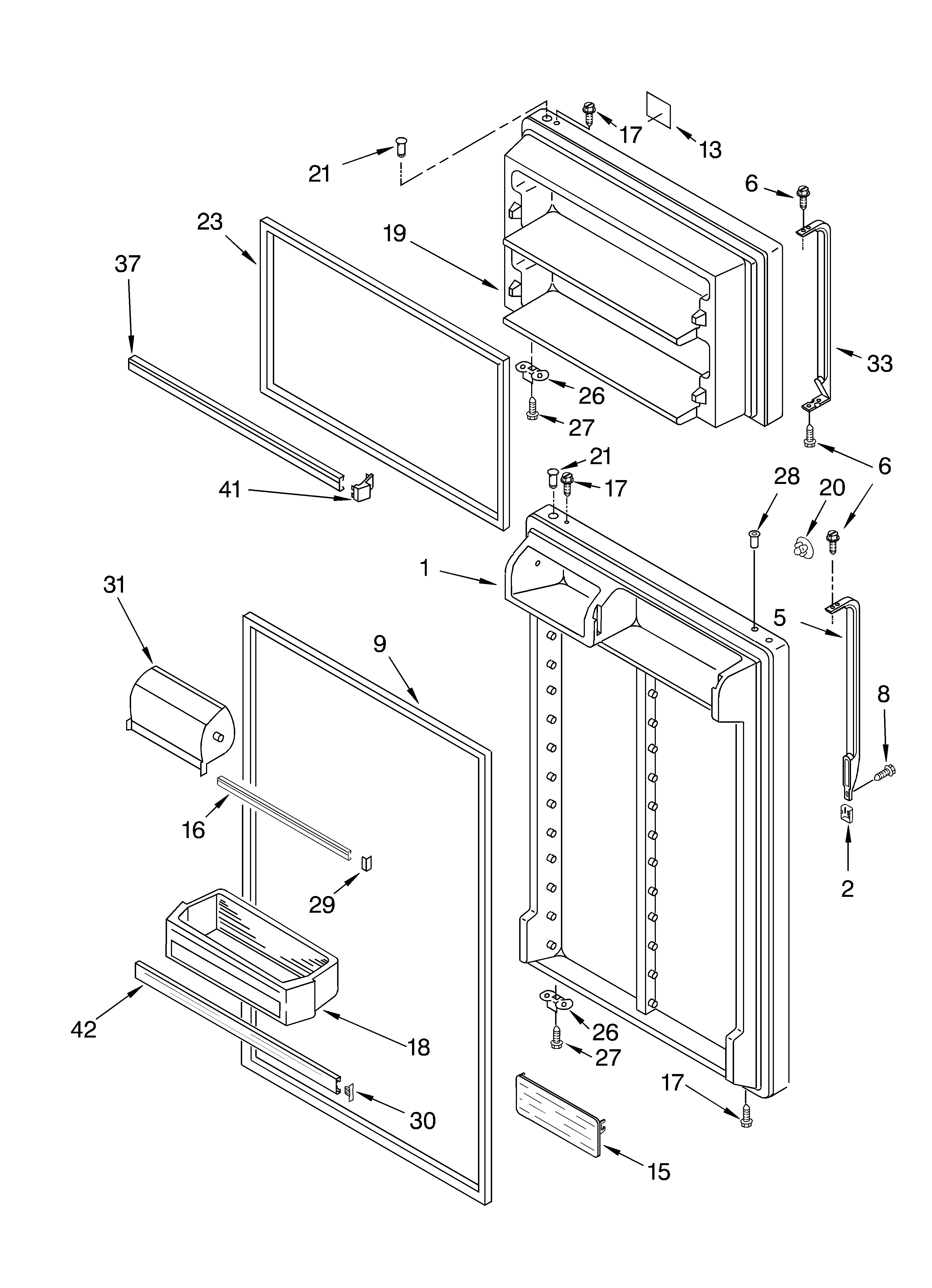 Whirlpool ET8FTEXKQ01 door diagram