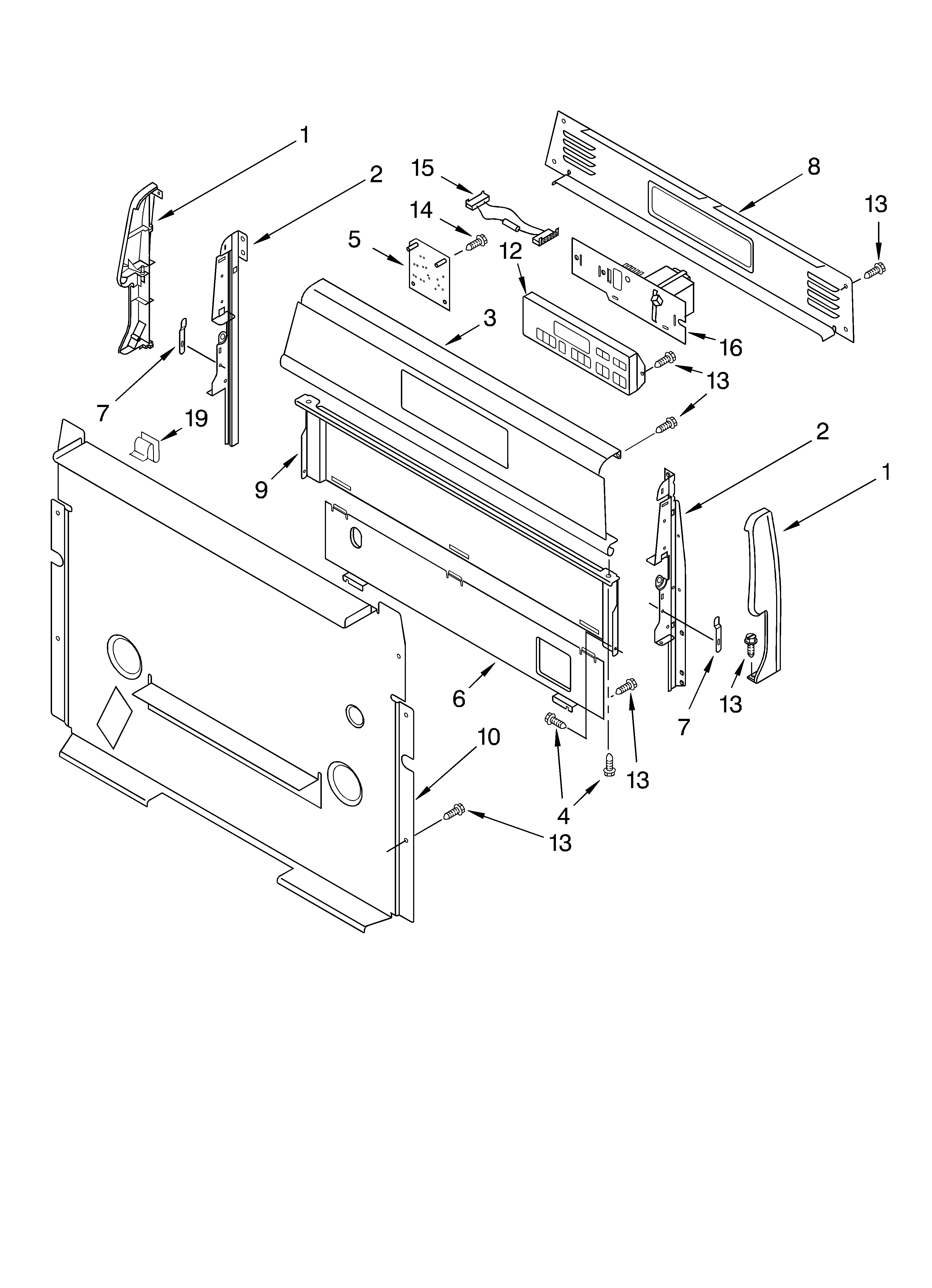Whirlpool GR475LEKS0 control panel diagram