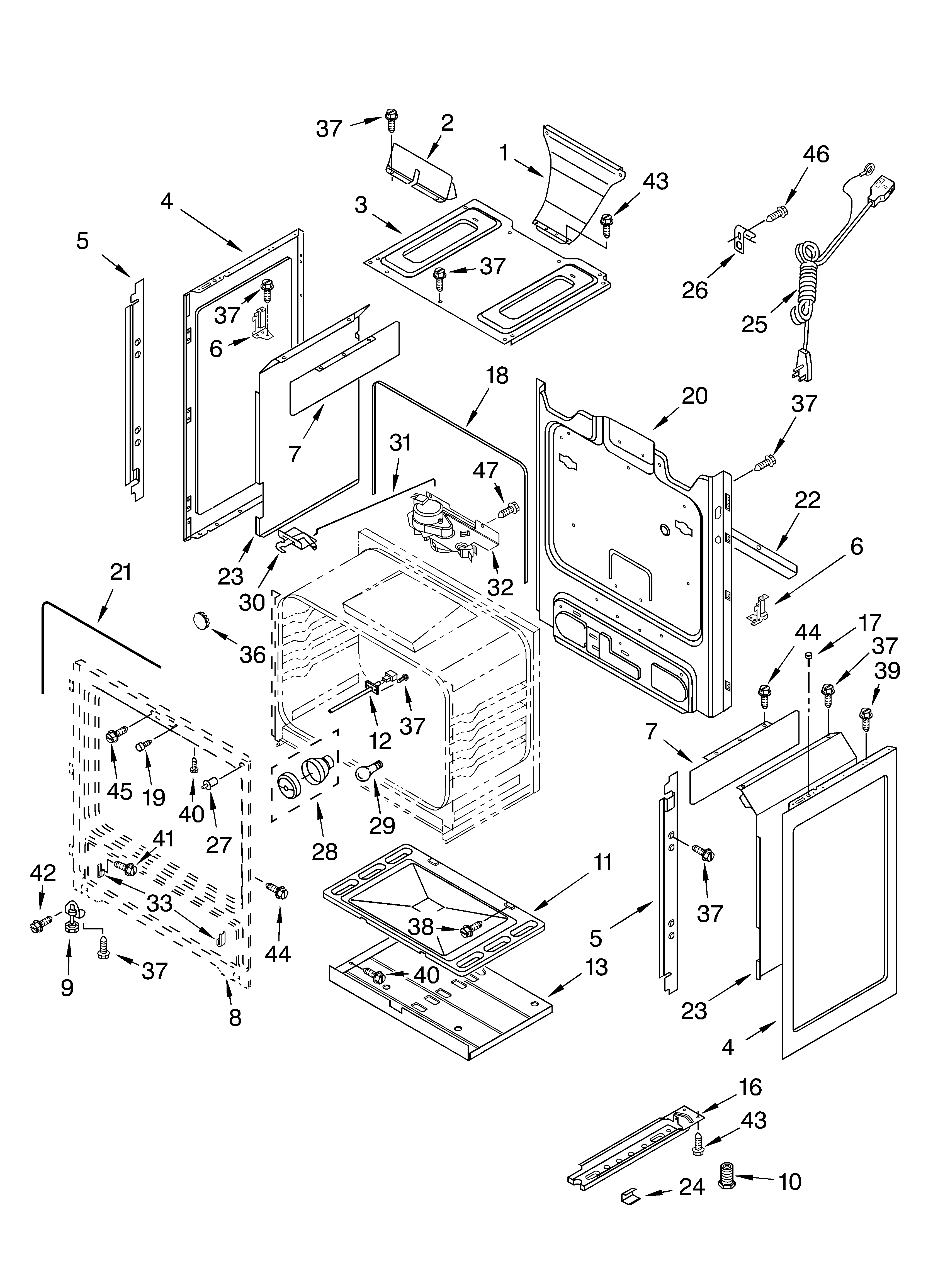 Whirlpool GR475LEKS0 chassis diagram