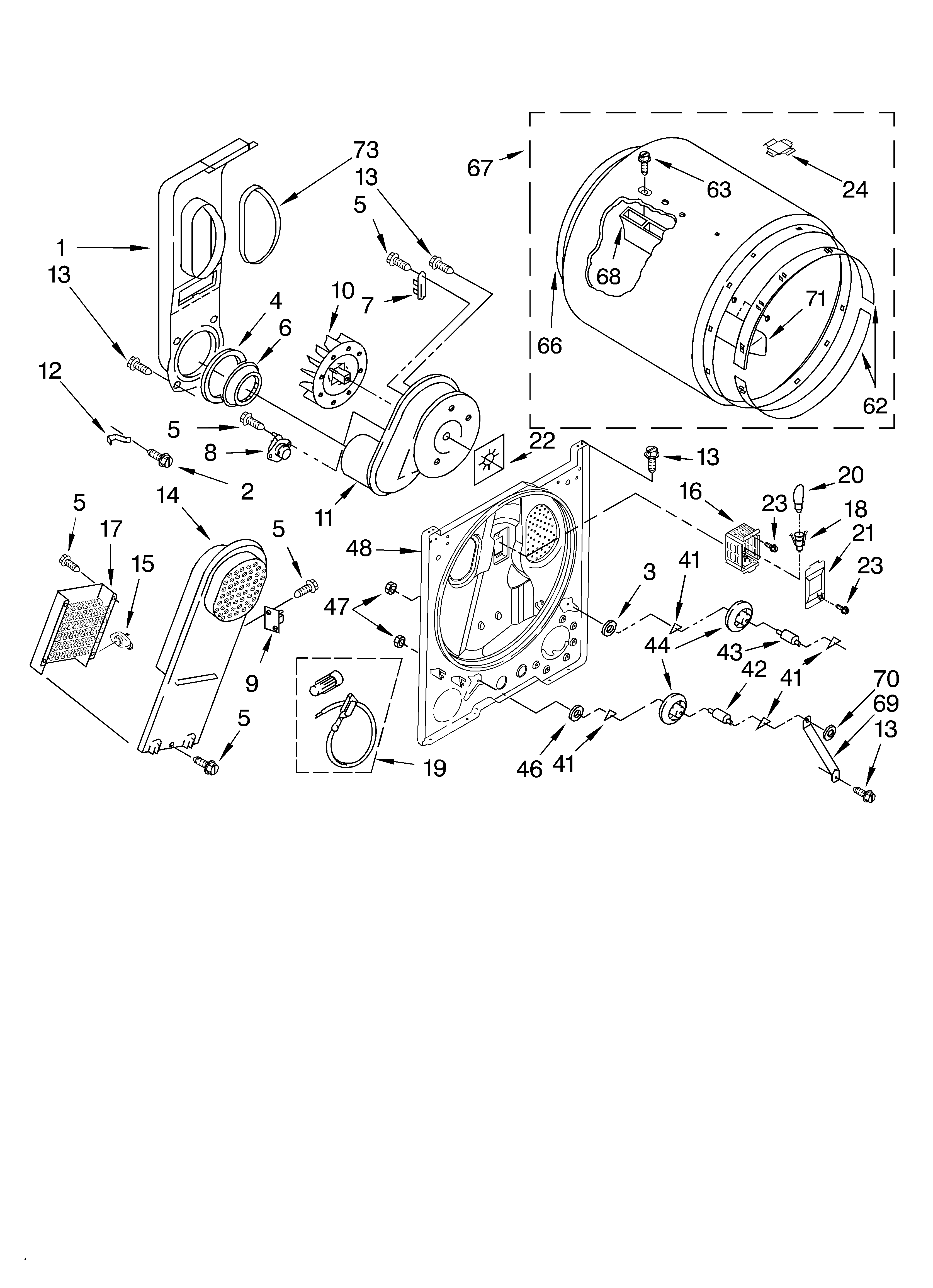 Whirlpool LER5700KT0 bulkhead diagram