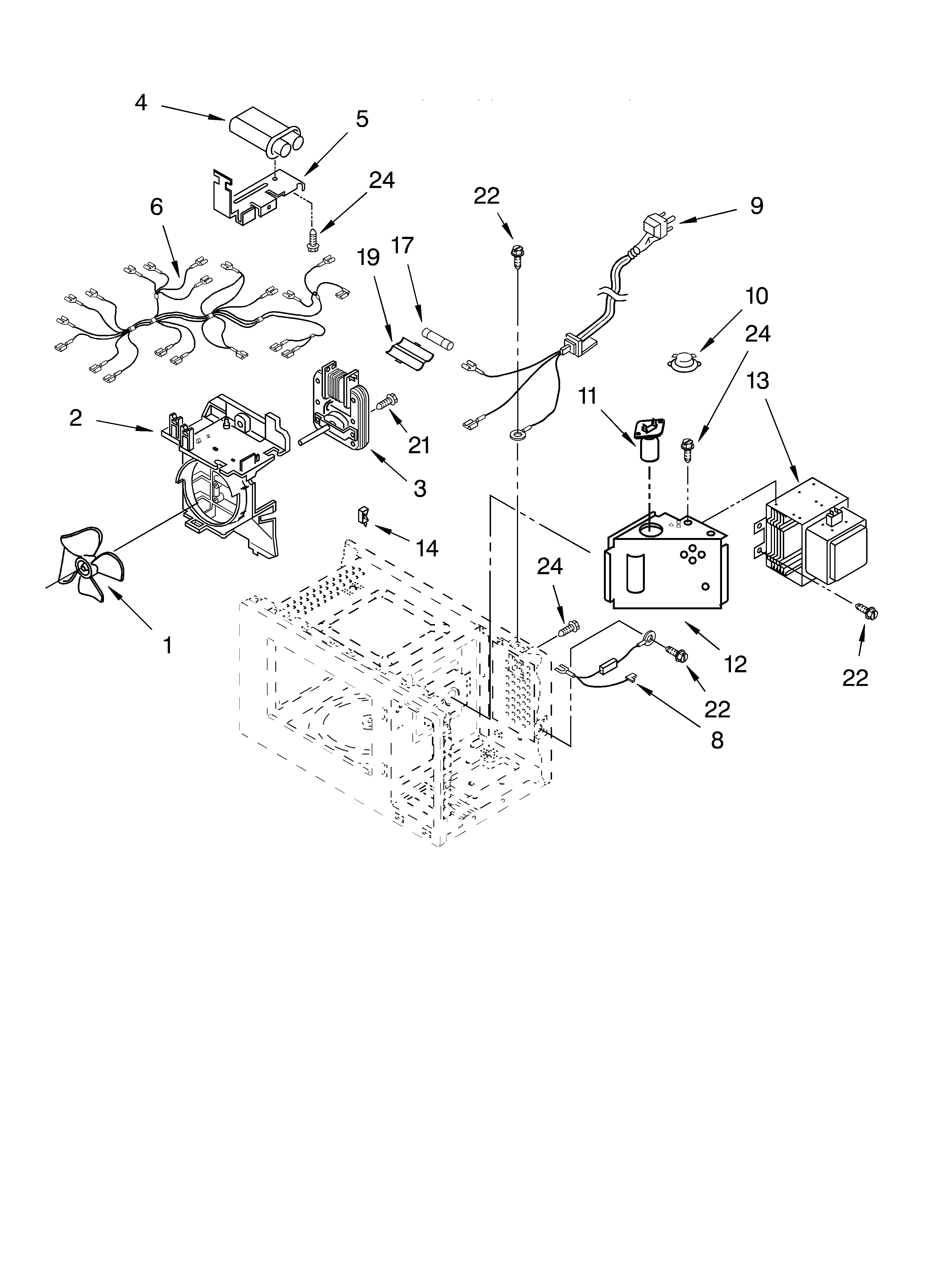 Whirlpool MT4210SKQ0 oven interior diagram