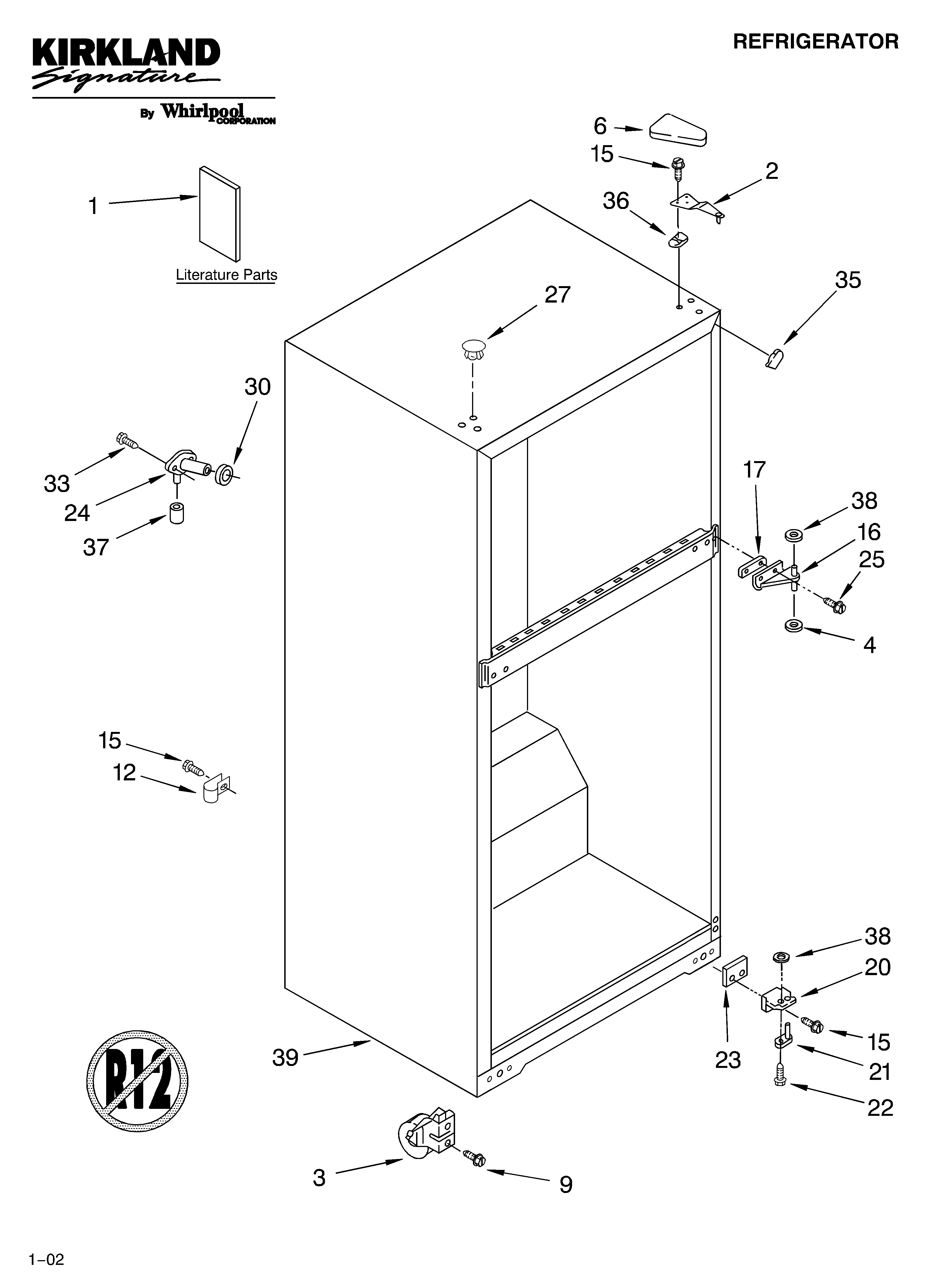 Kirkland ST14CKXKQ01 cabinet/literature diagram