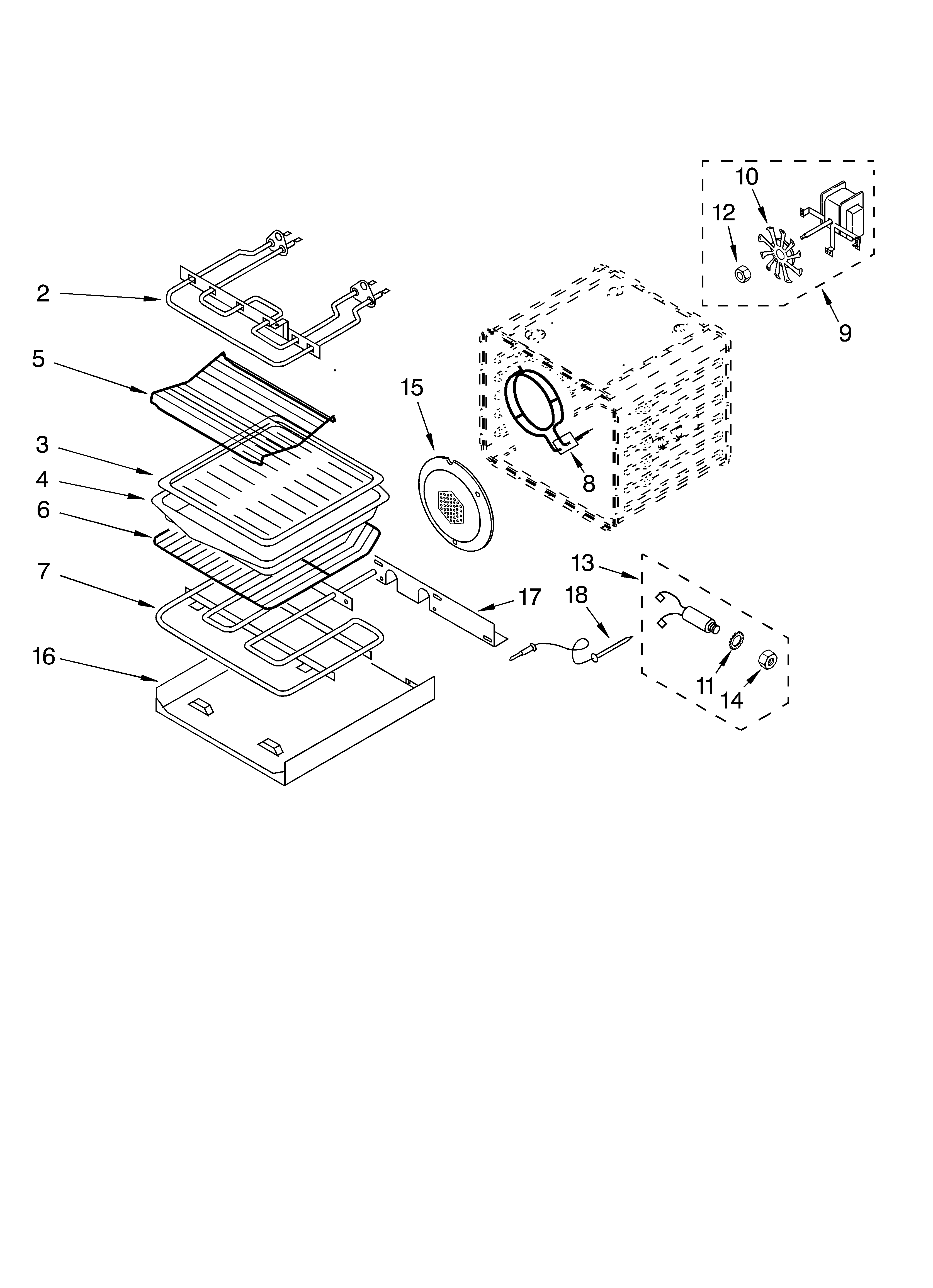 KitchenAid KEBC107KBT1 internal oven diagram