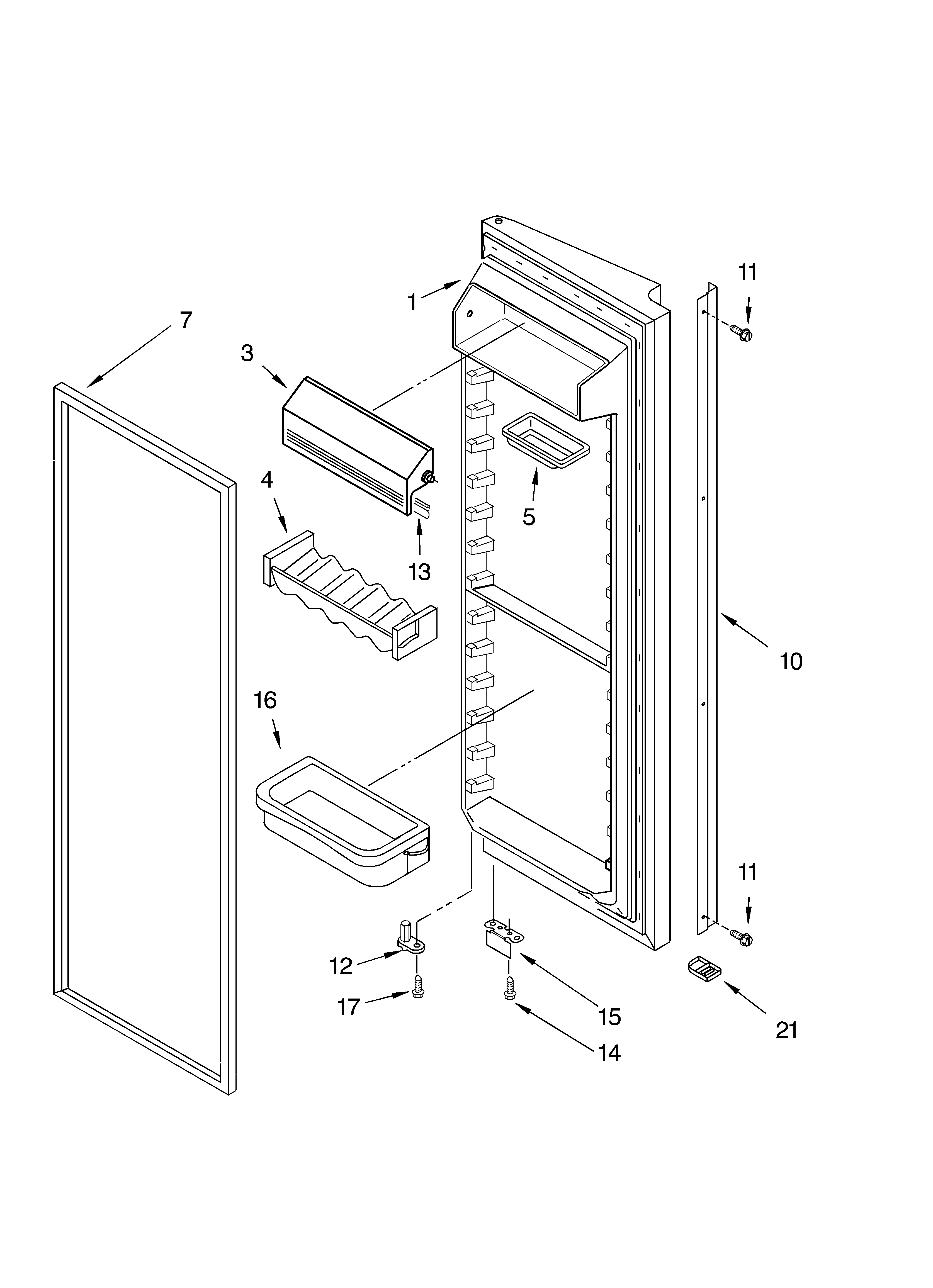 KitchenAid KSRS25CKBT02 refrigerator door diagram