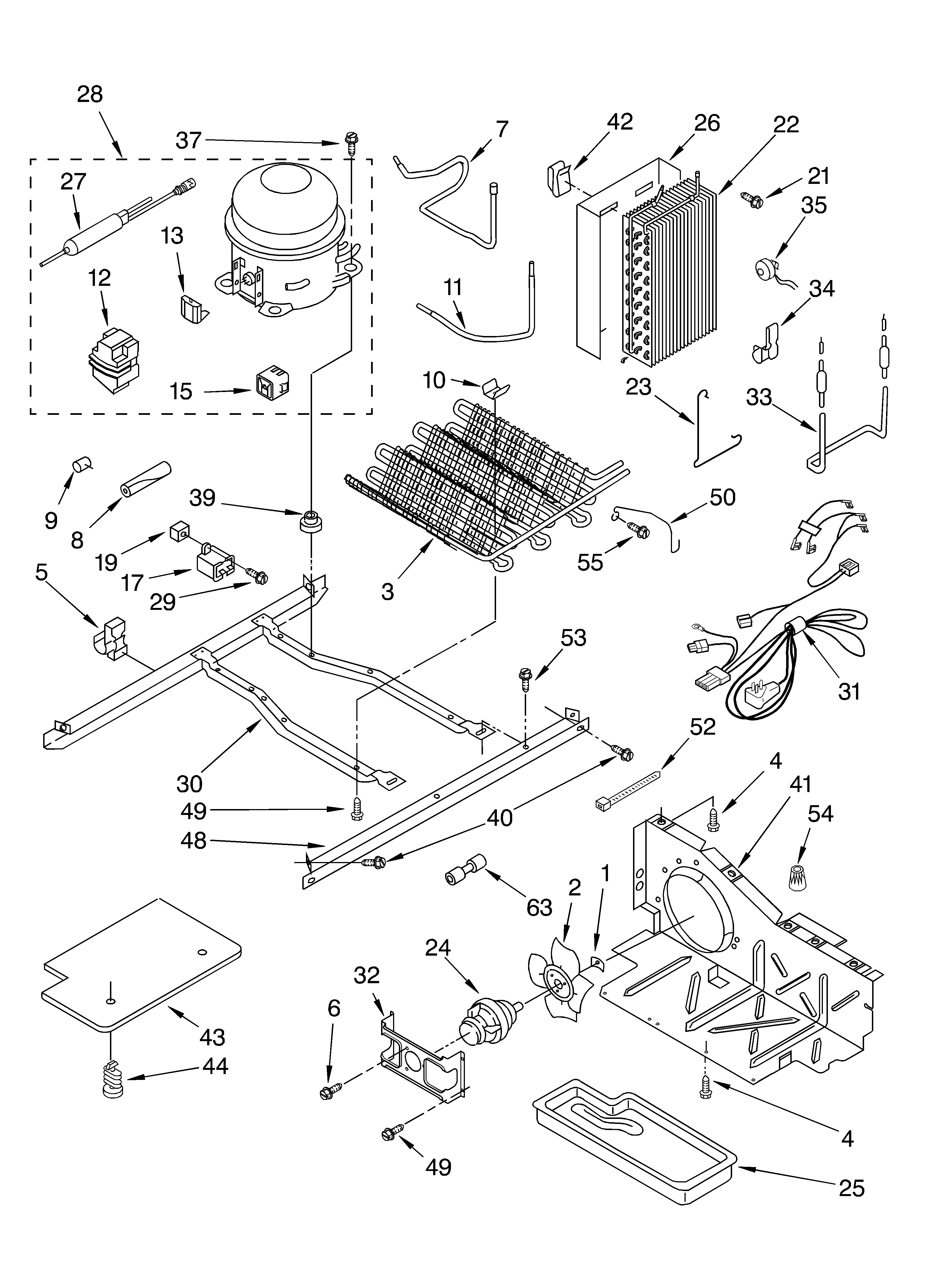 KitchenAid KSRS25CKBT02 unit diagram