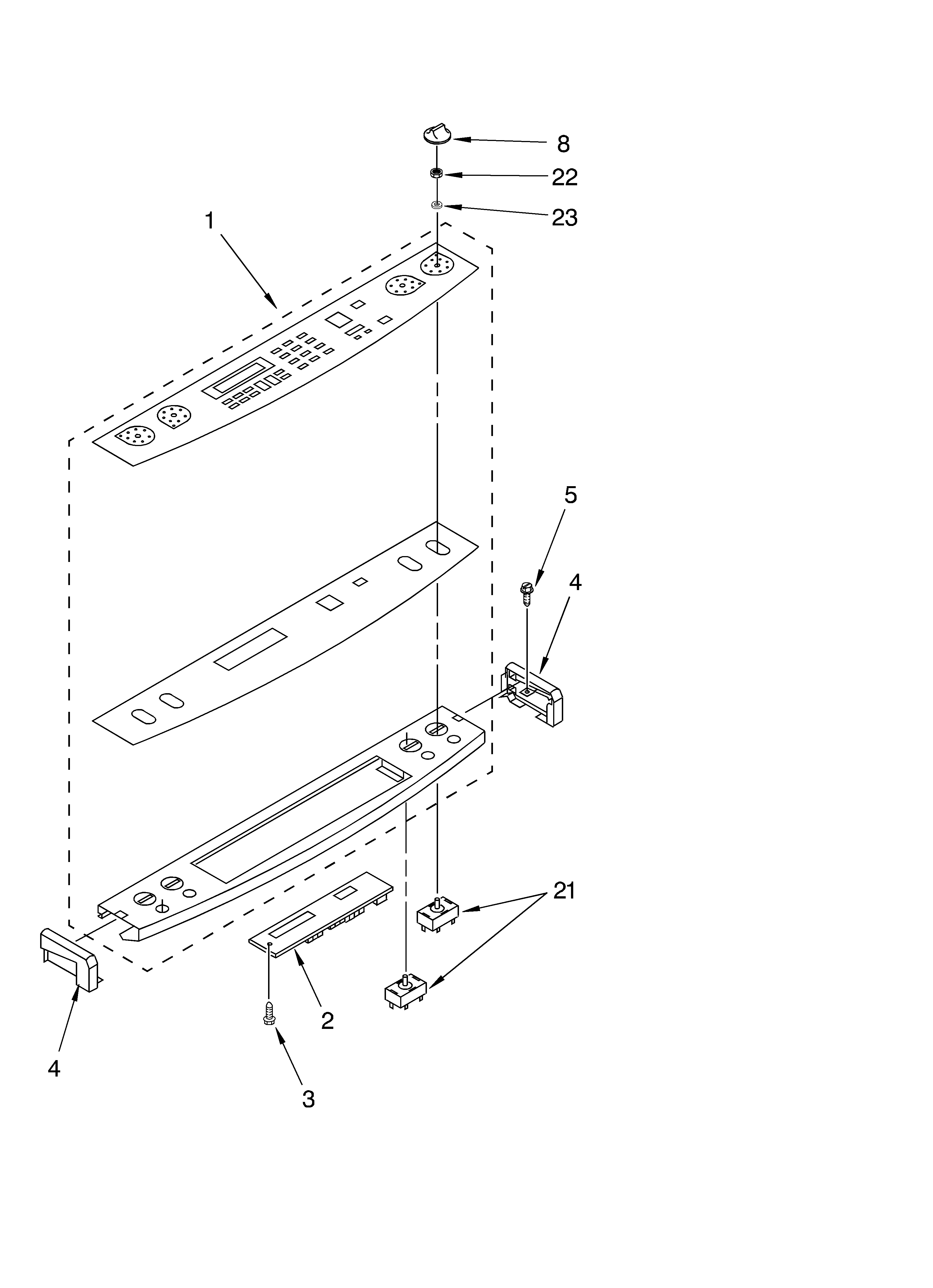 KitchenAid KESH307HBL0 control panel diagram