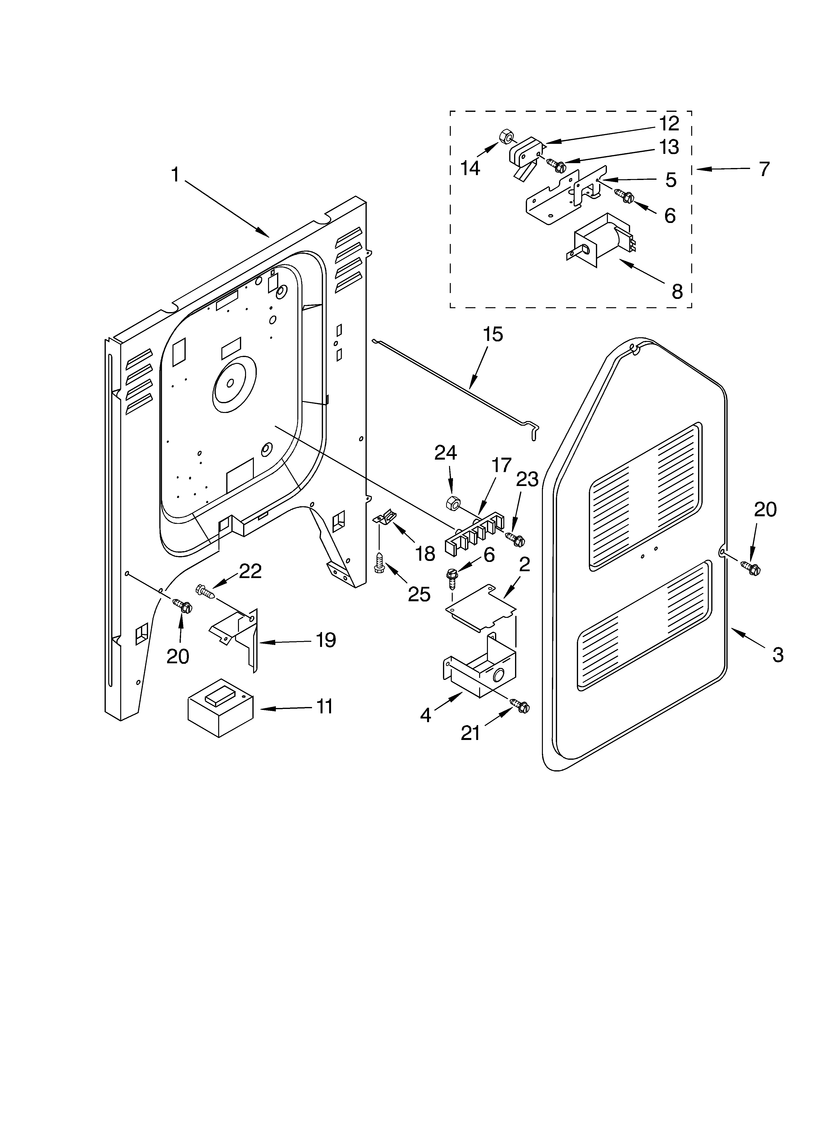 KitchenAid KESH307HBL0 rear chassis diagram