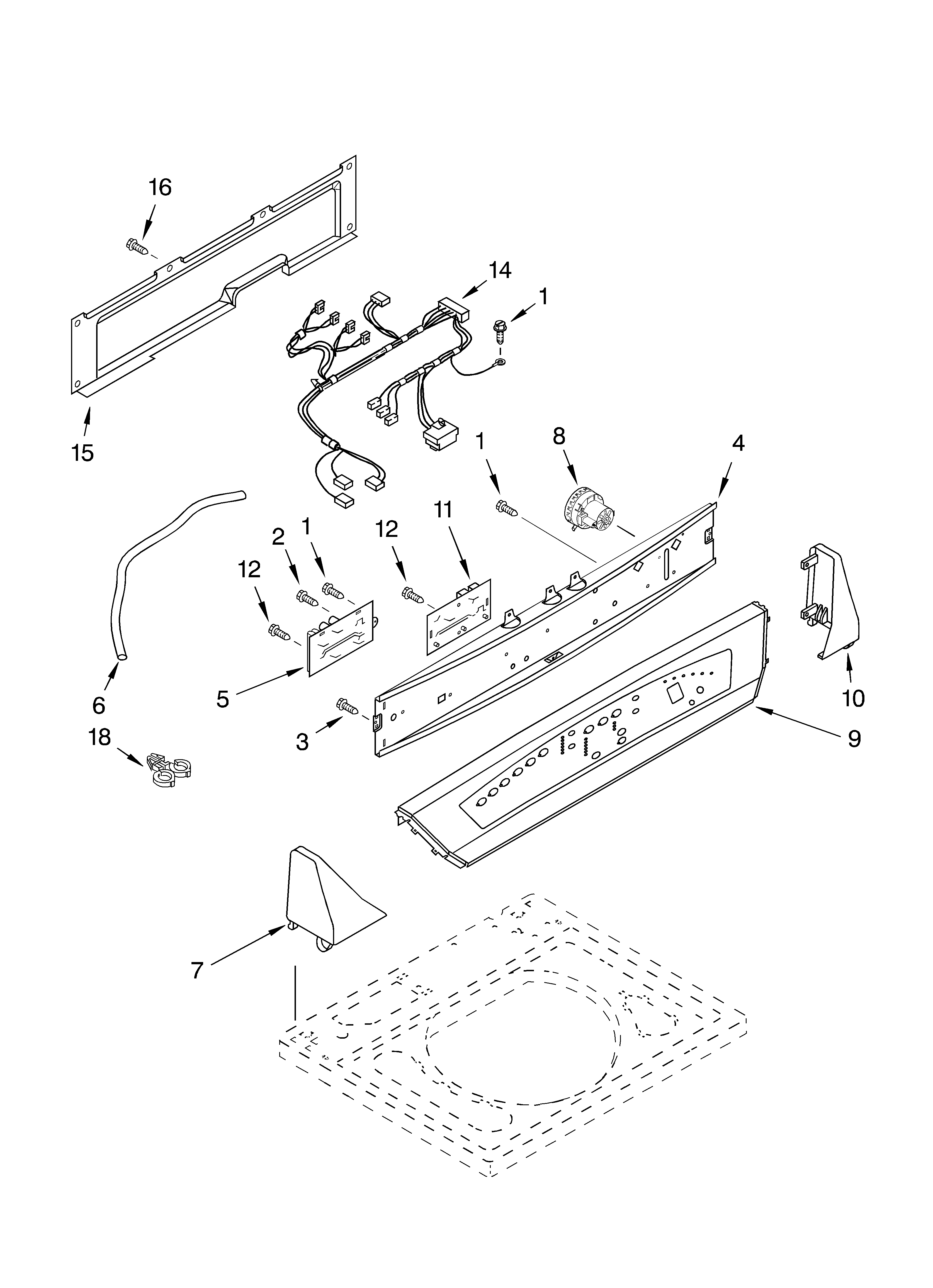 Whirlpool GVW9959KT2 control panel diagram