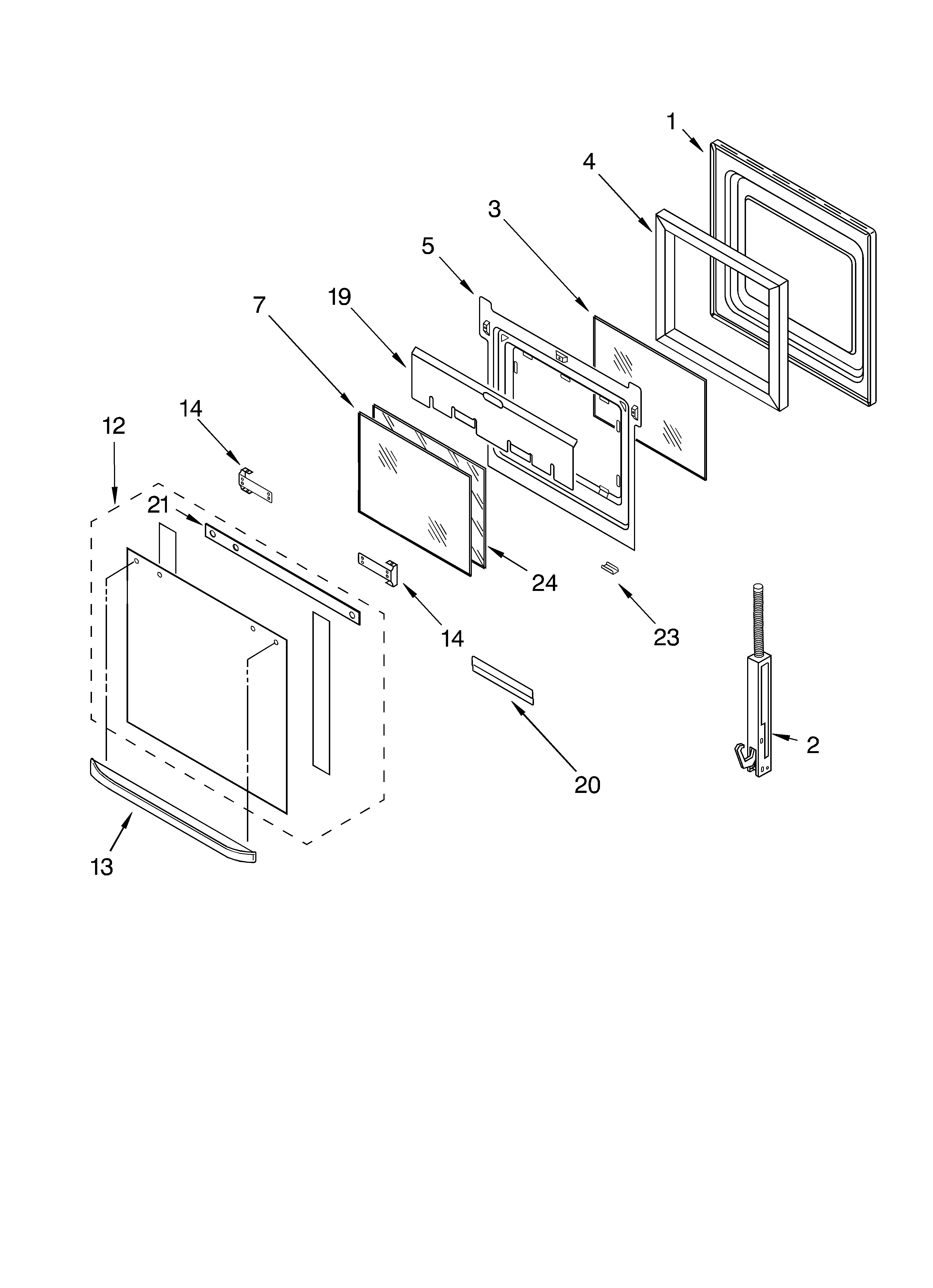 Whirlpool RBS275PDT13 oven door diagram
