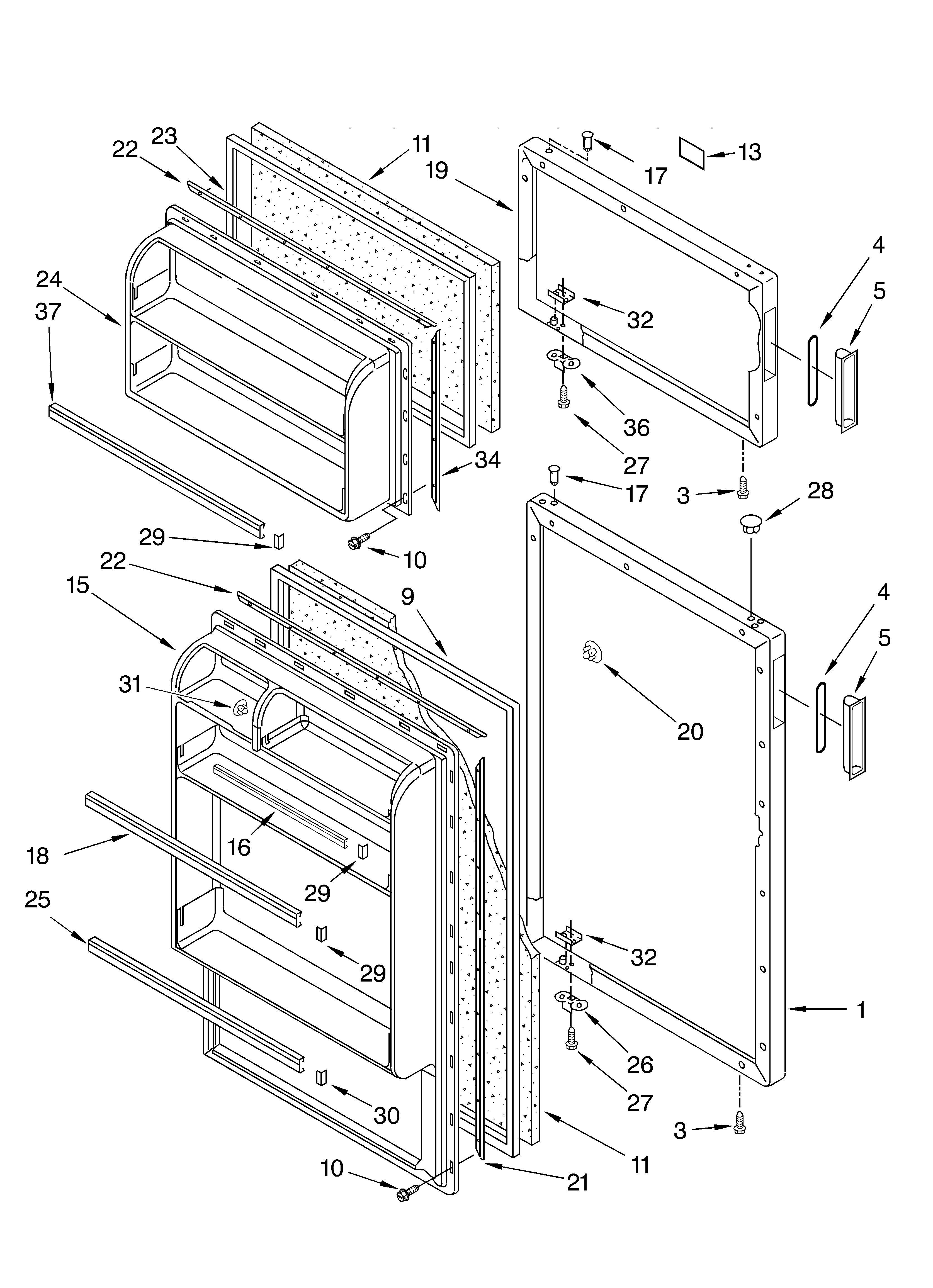 Whirlpool ET4CSKYKZ00 door diagram