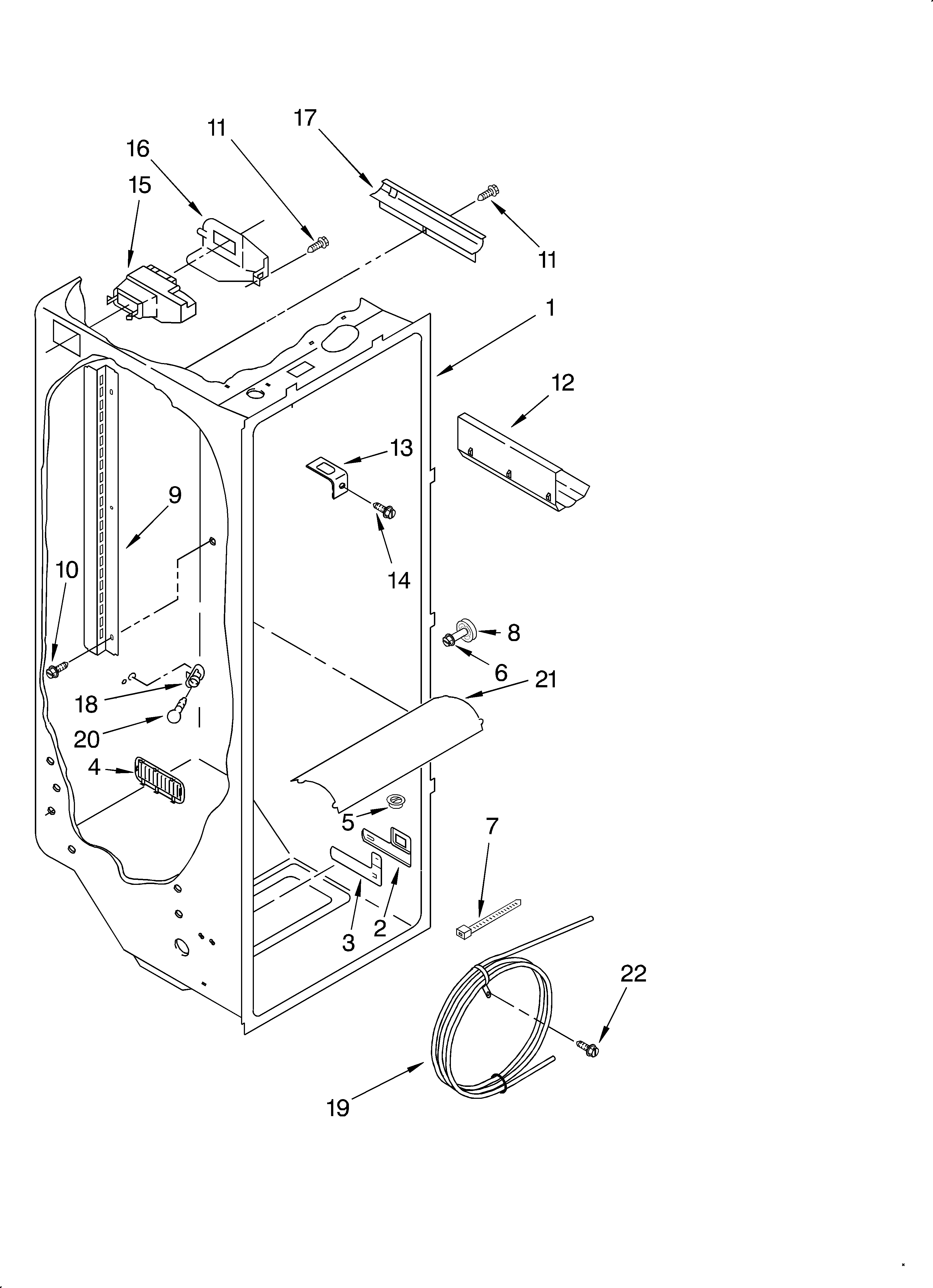 Whirlpool GS2SHAXKB01 refrigerator liner diagram