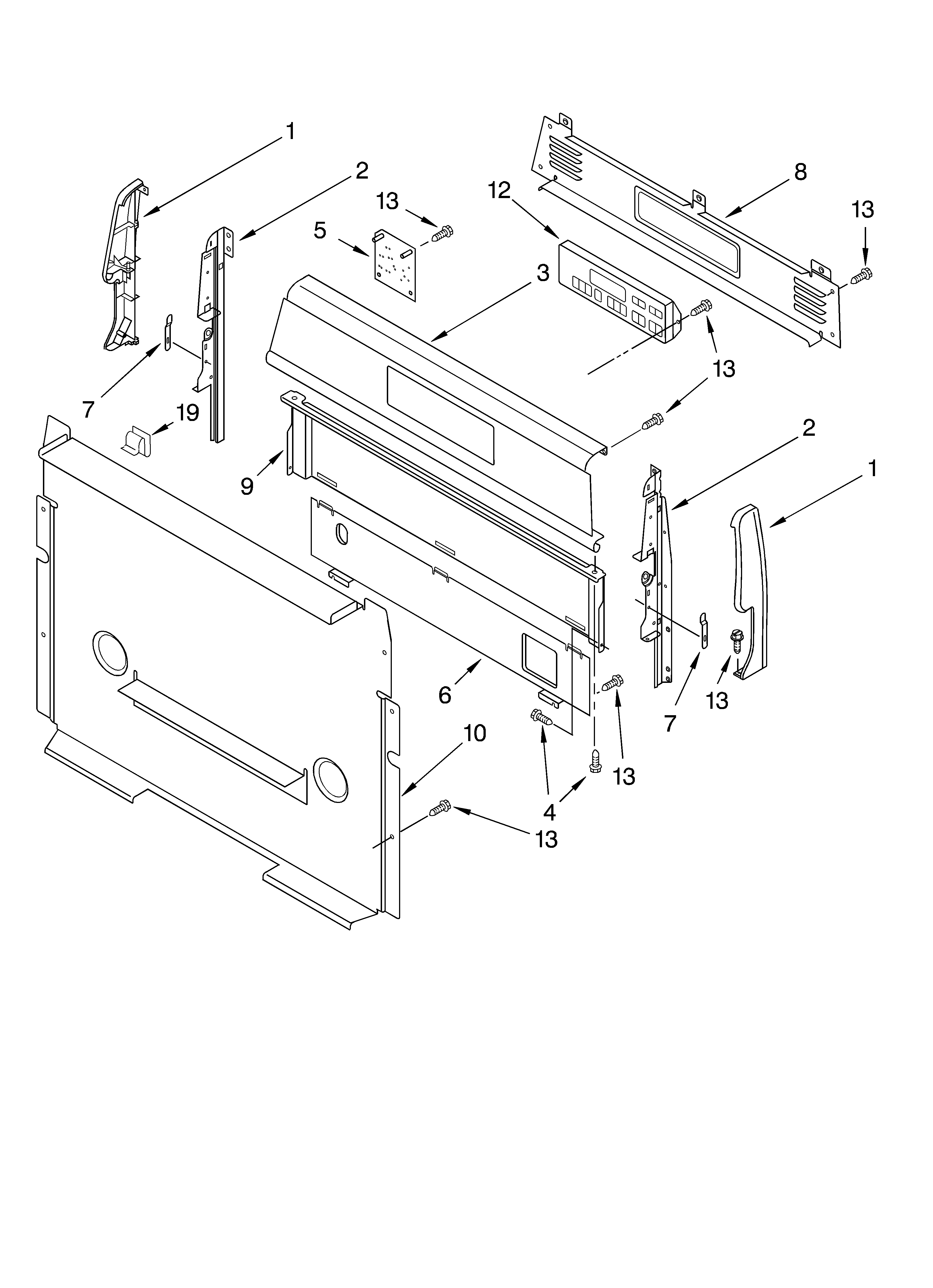 Whirlpool SF379LEKQ0 control panel diagram