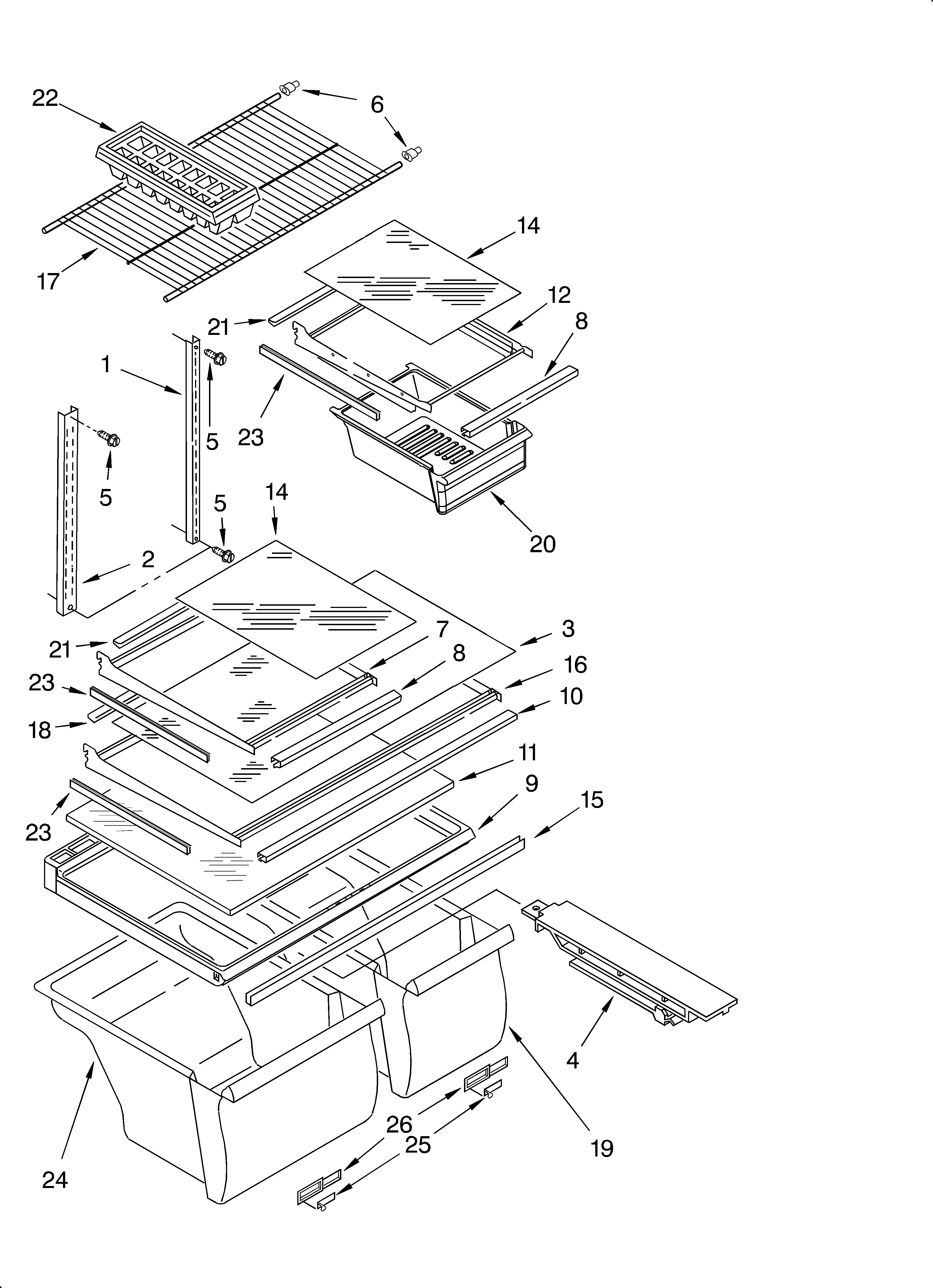 Estate TT18AKXKT00 shelf diagram