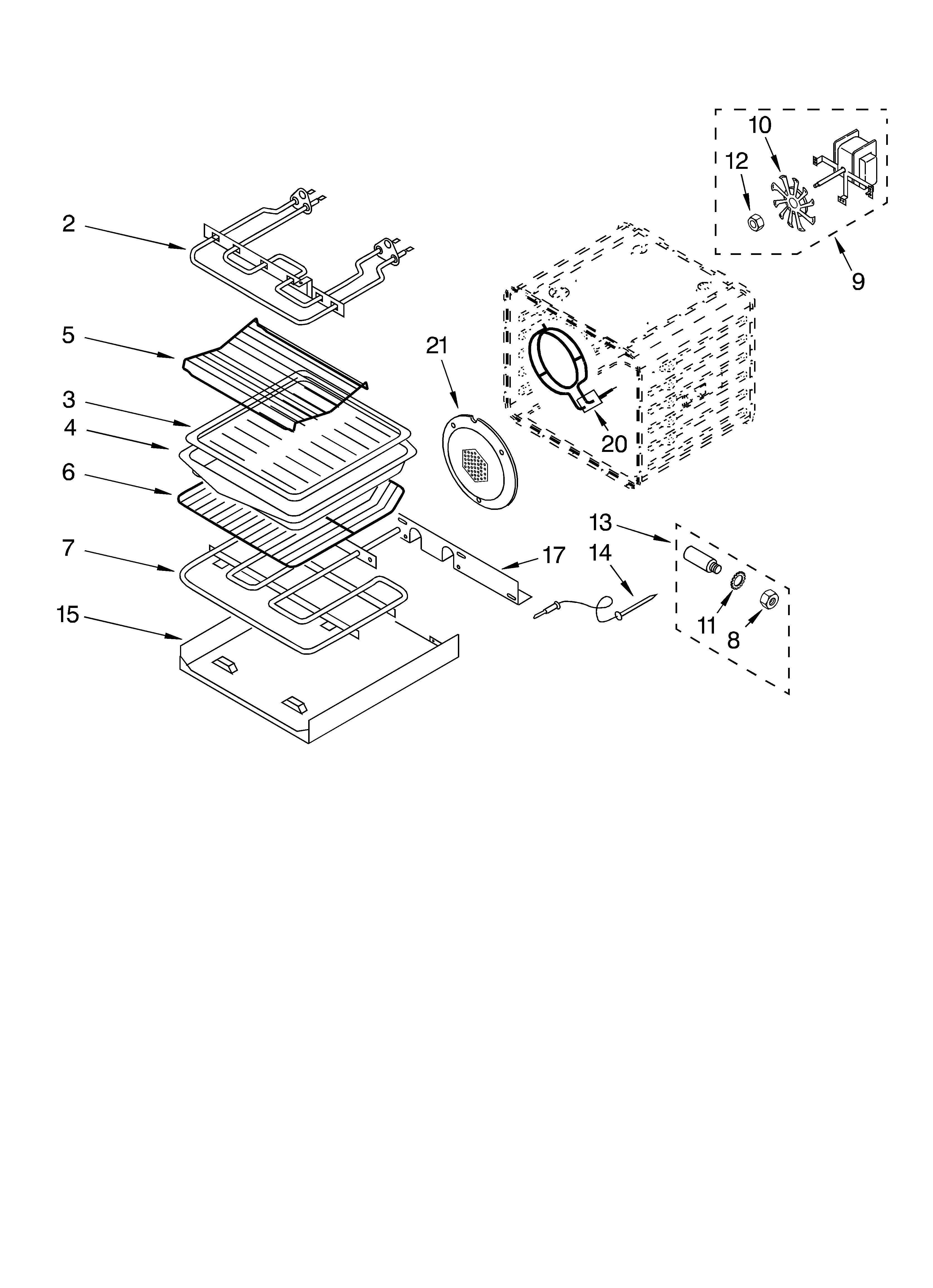 KitchenAid KEMC378KBT0 internal oven diagram