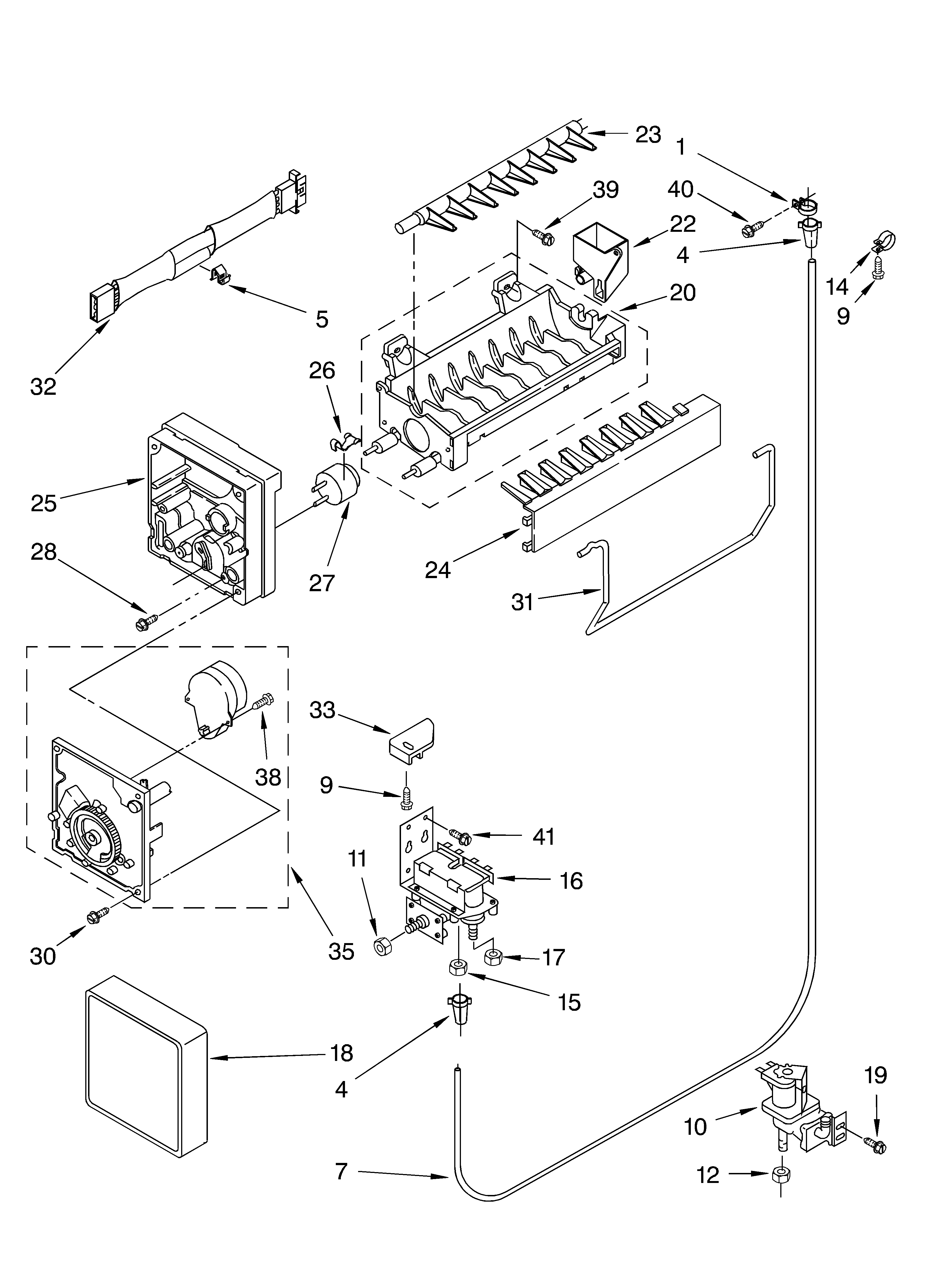 KitchenAid KTRC22EKSS00 ice maker diagram