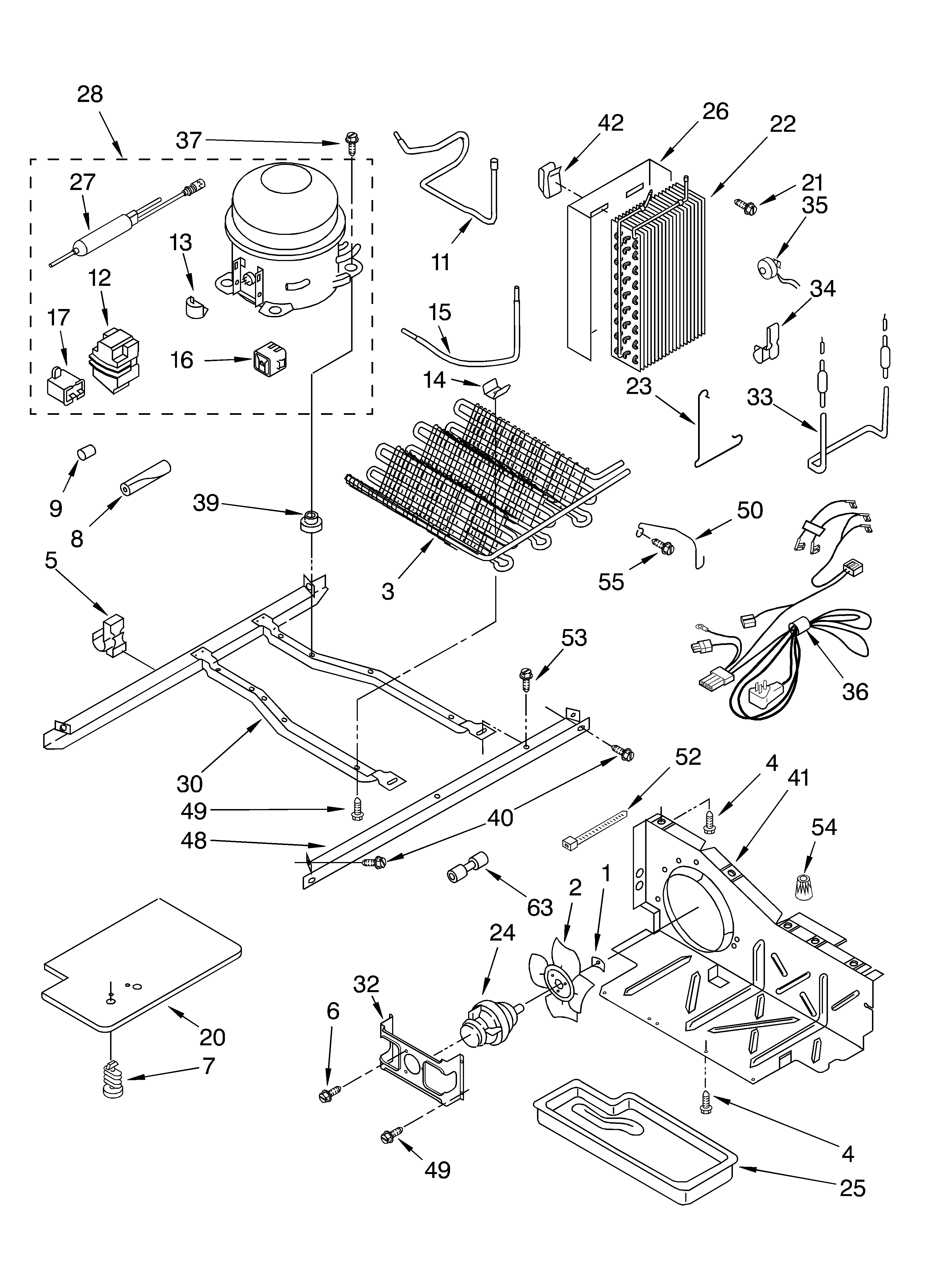 KitchenAid KSRD22FKWH02 unit diagram