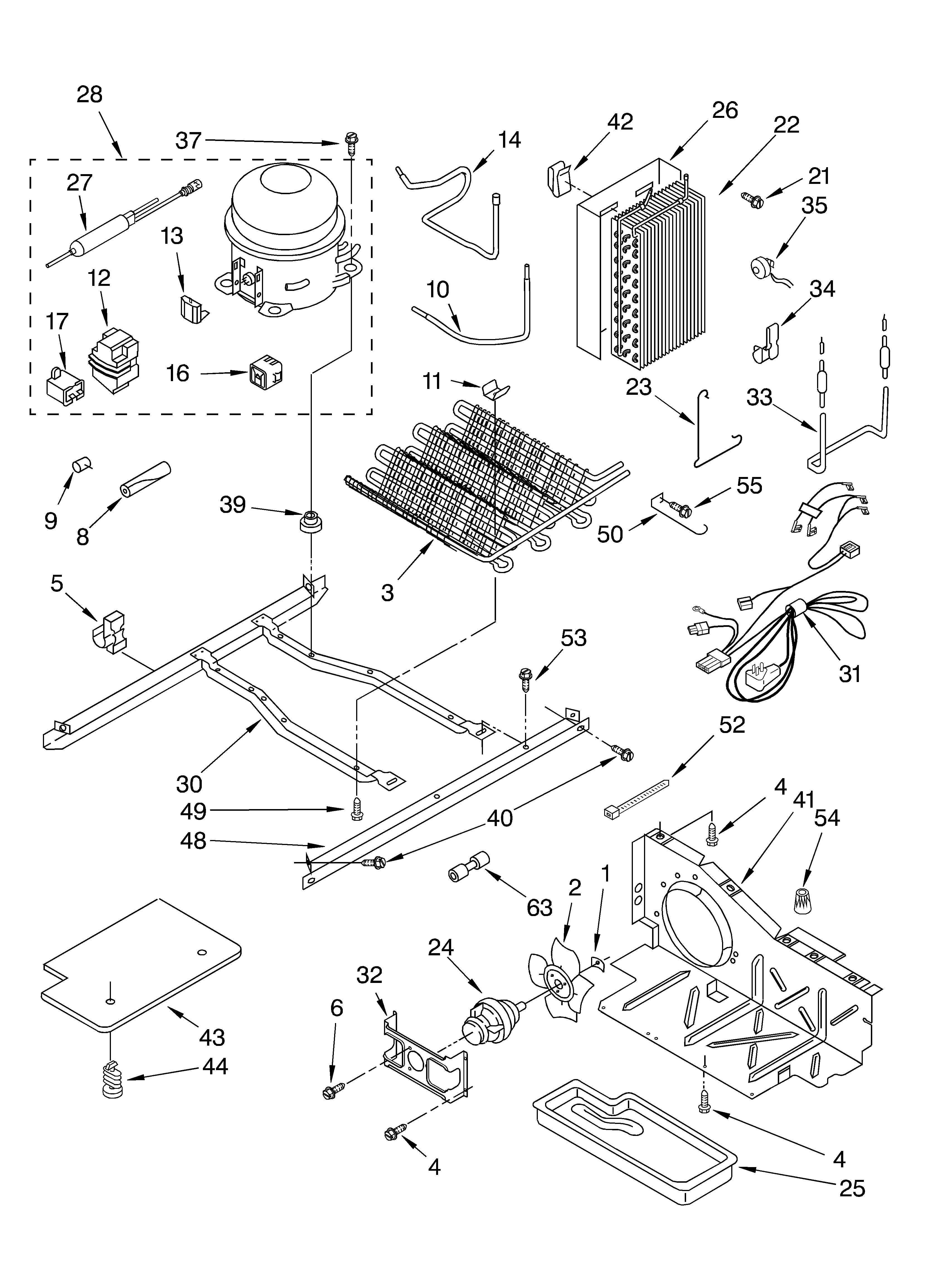 KitchenAid KSRD25FKBT02 unit diagram