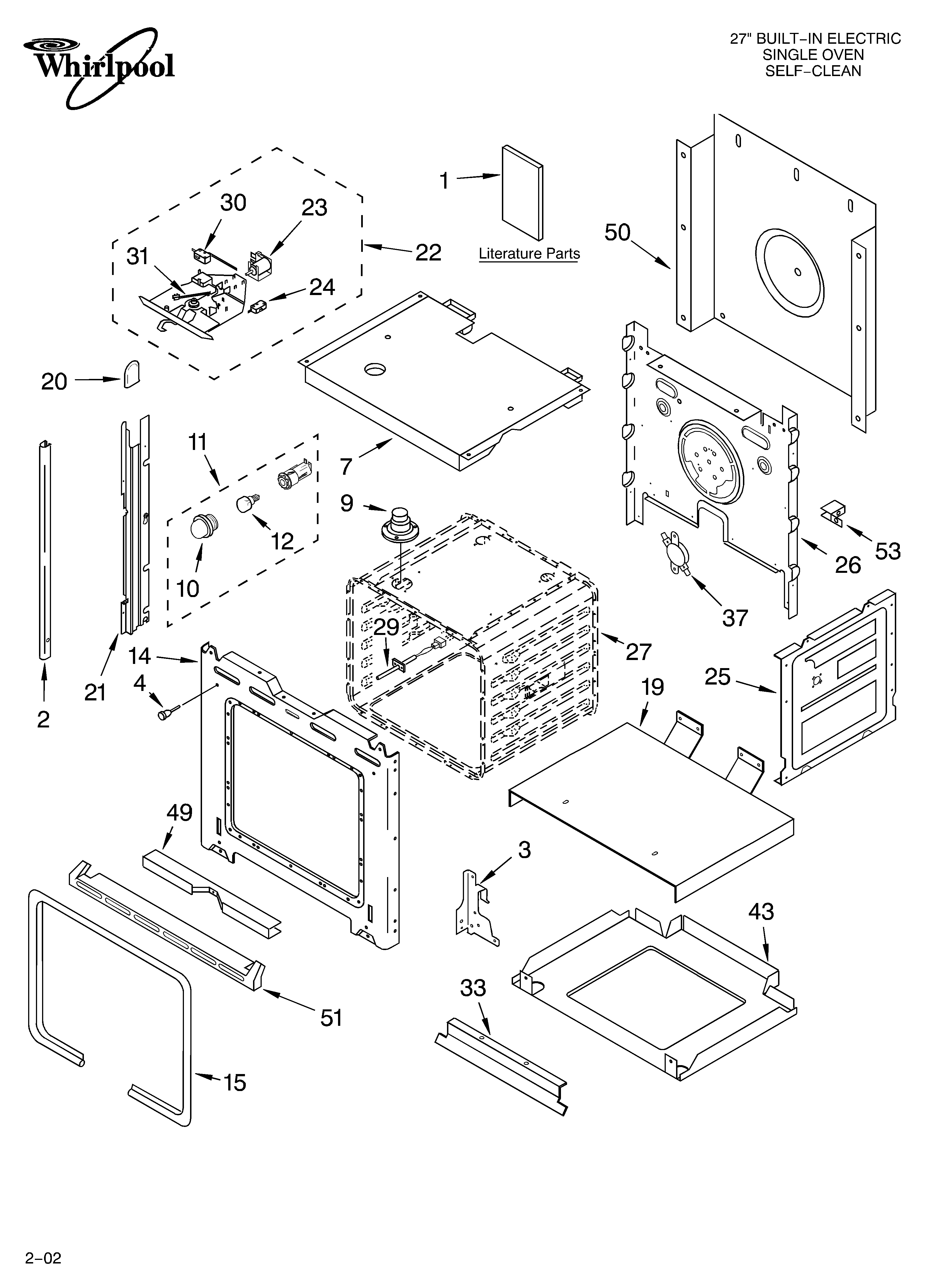 Whirlpool RBS275PDQ12 oven/literature diagram