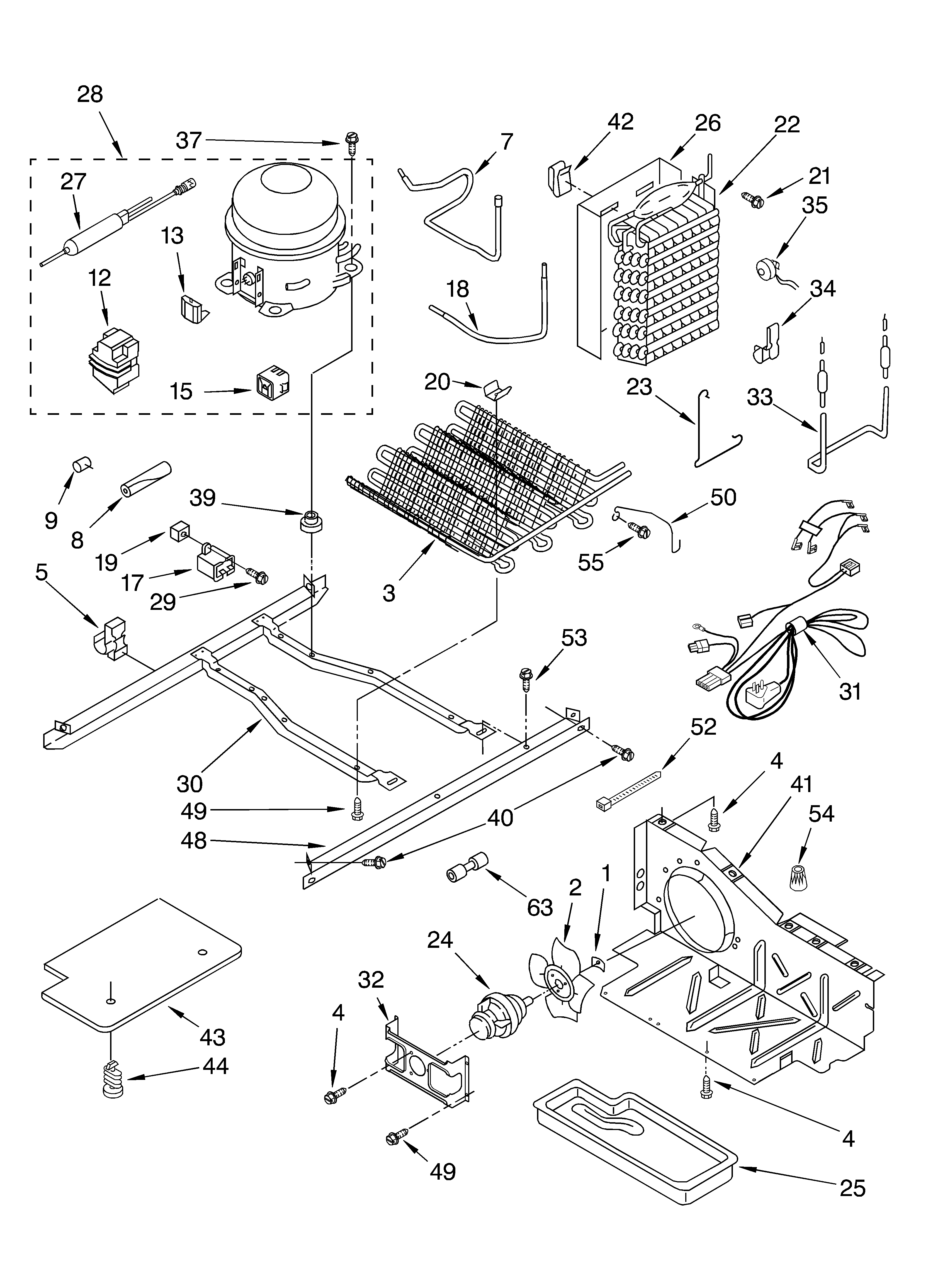 KitchenAid KSRU25FKBT02 unit diagram