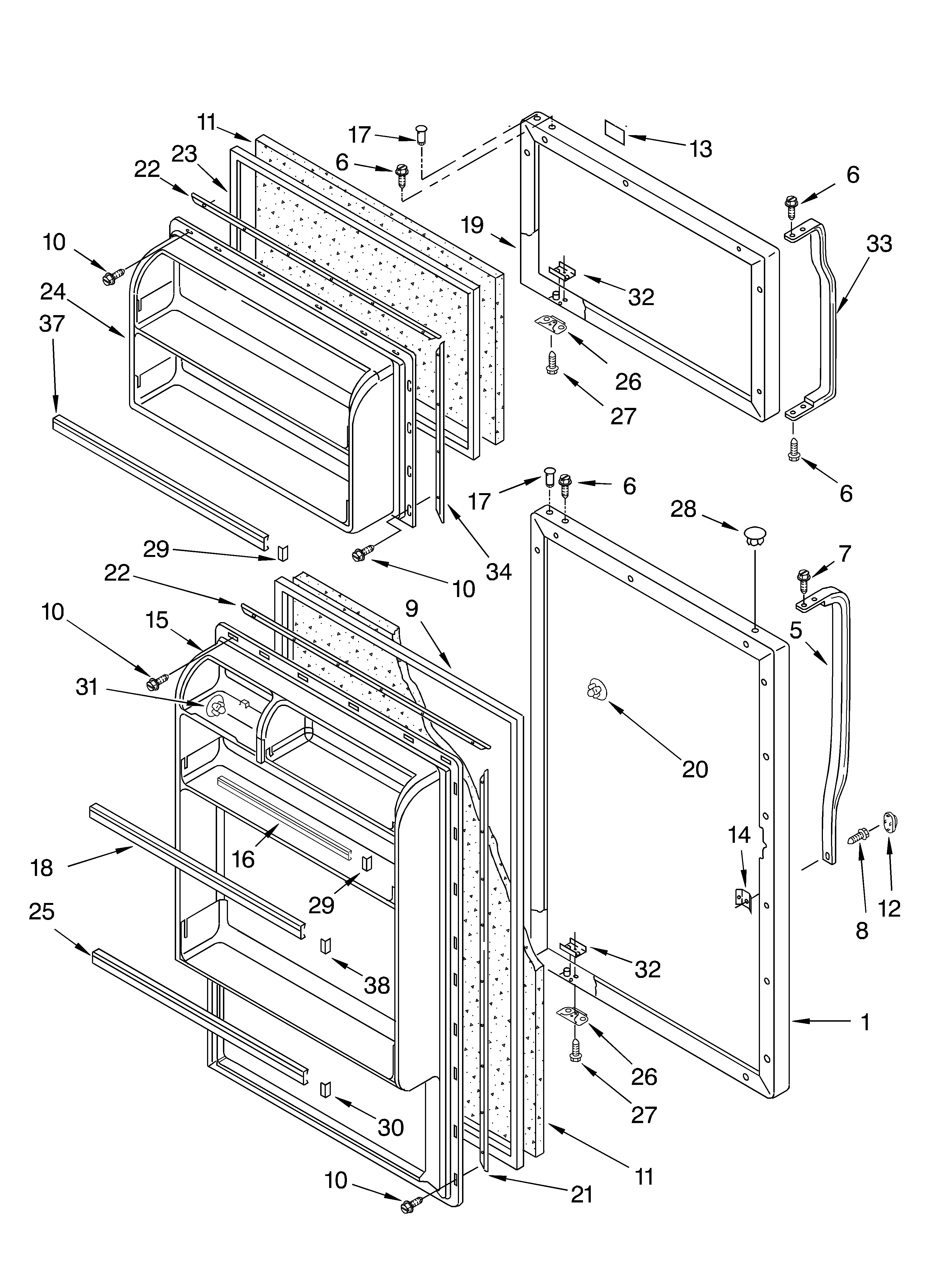 Whirlpool ET6WSKYKQ00 door diagram