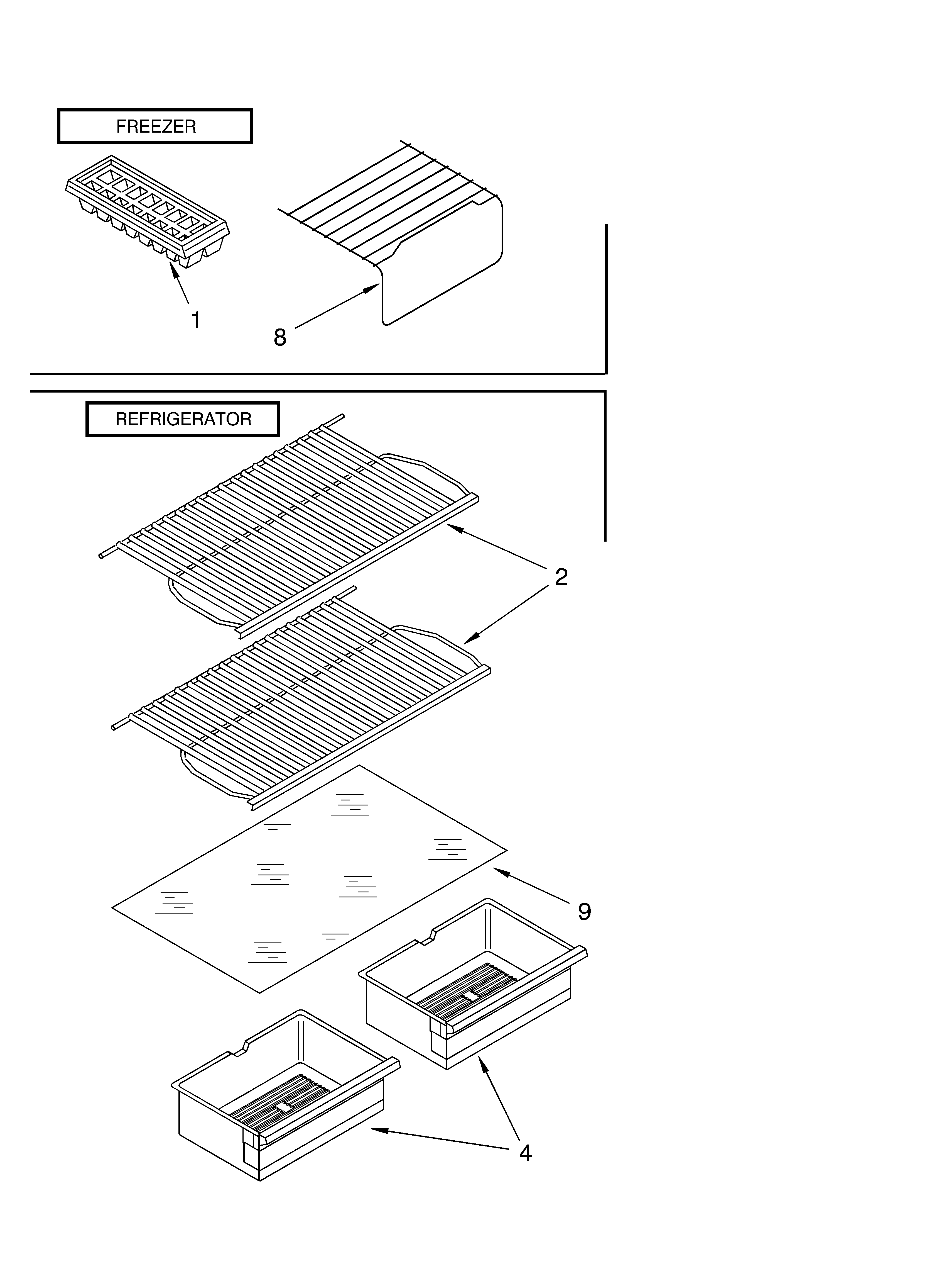 Whirlpool ET6WSKYKQ00 shelf/optional diagram