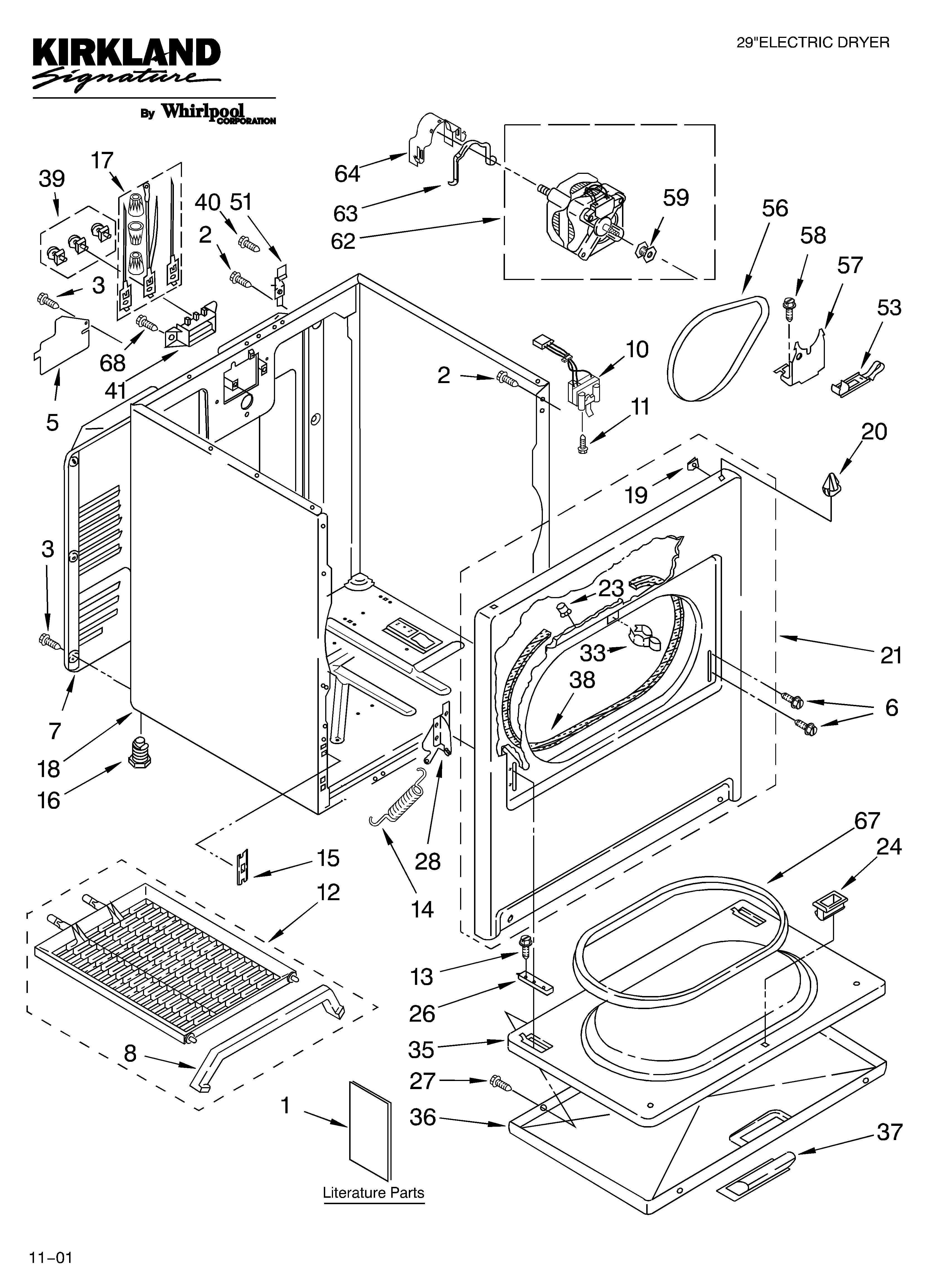 Kirkland SEDS800JQ1 cabinet/literature diagram