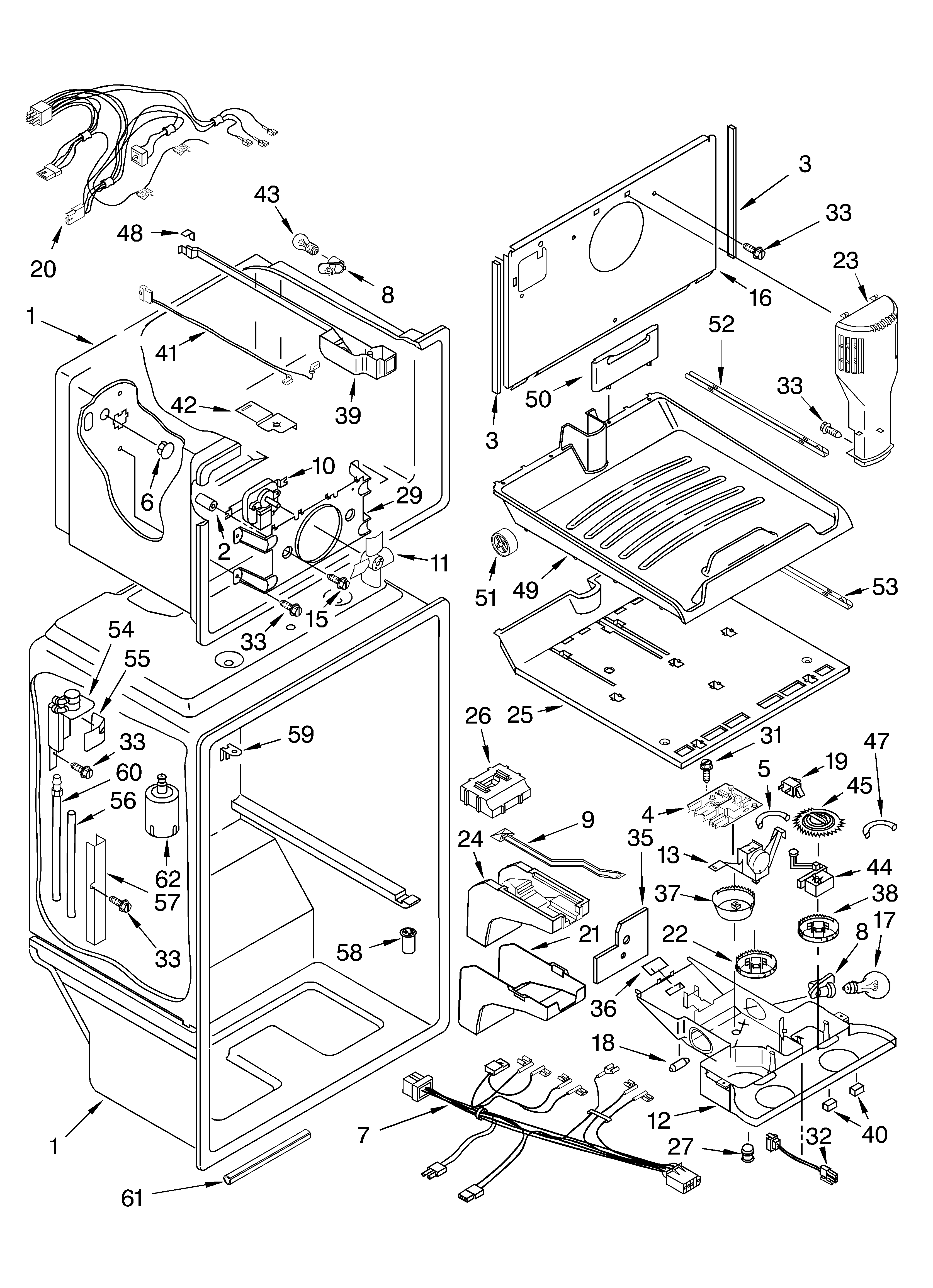 KitchenAid KTRC19ELSS00 liner diagram