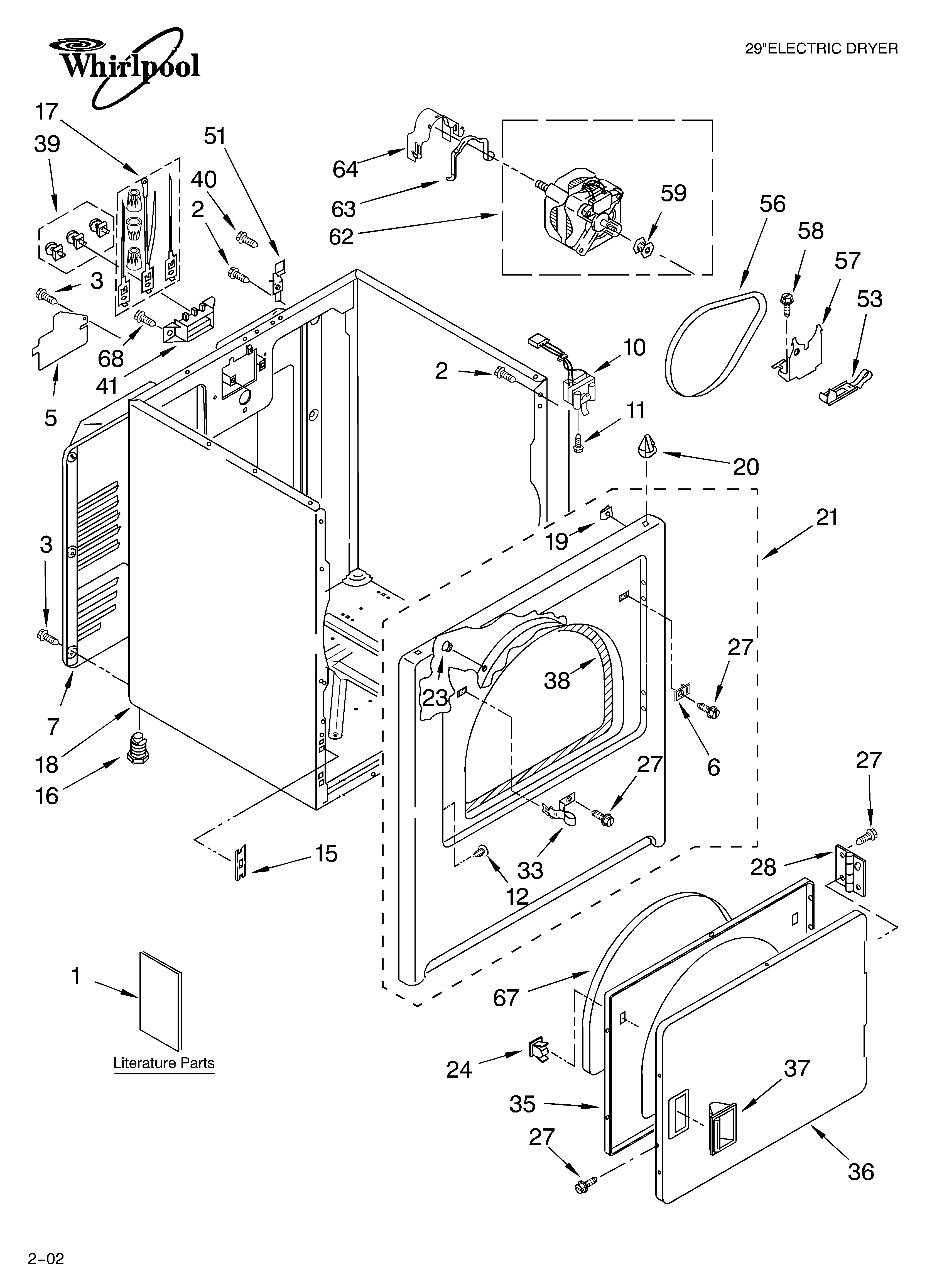 Whirlpool LEQ7000KQ2 cabinet/literature diagram