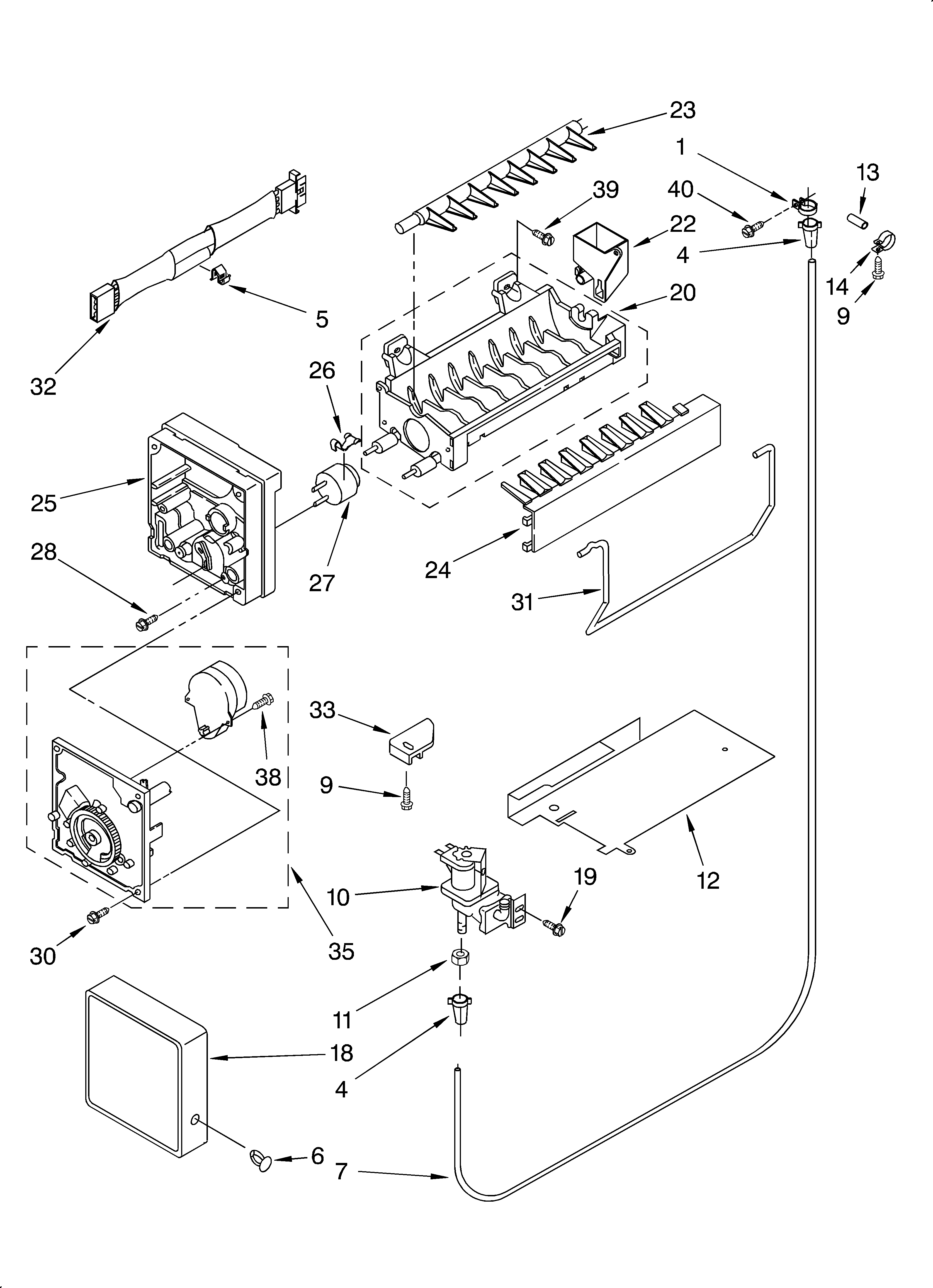 Bauknecht 3XKVN490F03 ice maker diagram