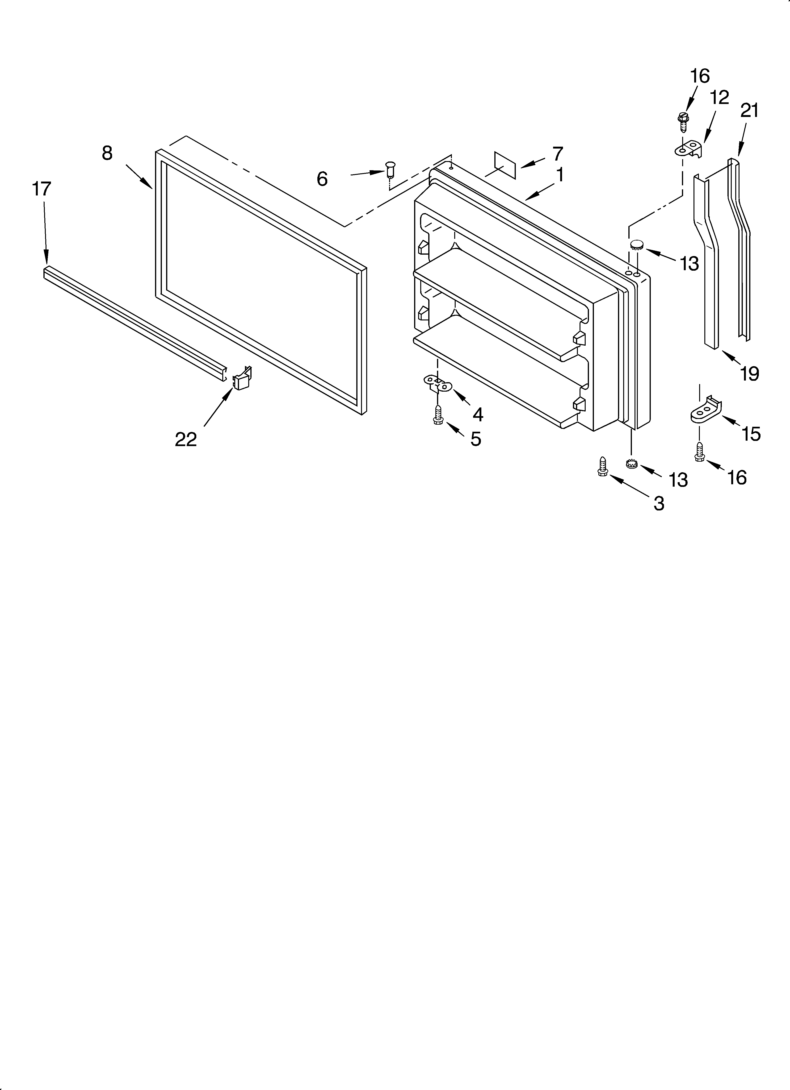 Bauknecht 3XKVN490F03 freezer door/lit/optional diagram
