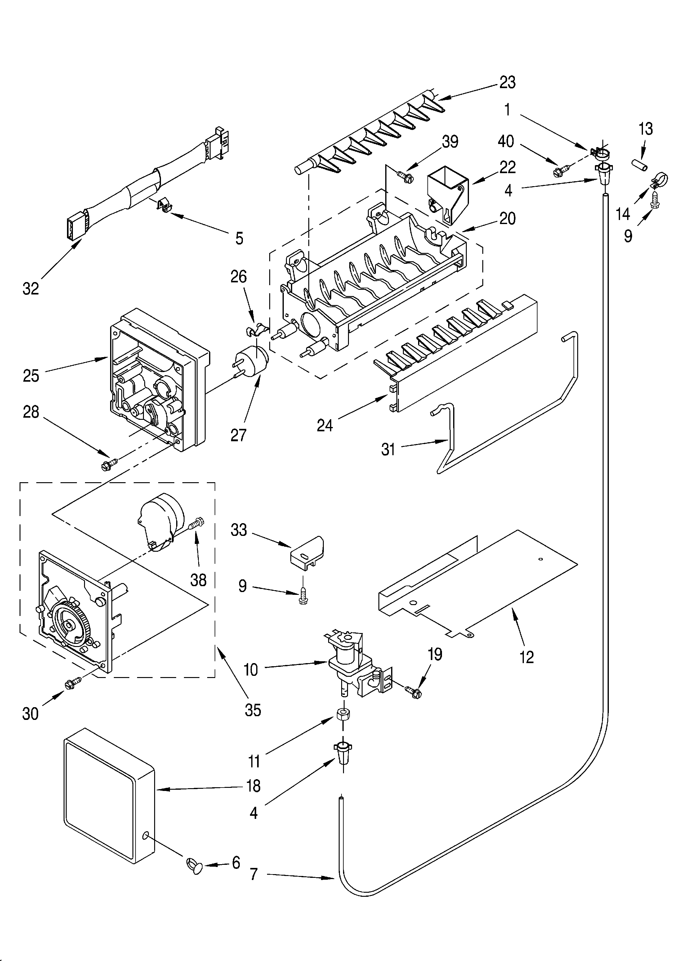 Bauknecht 3XKVN490F00 icemaker diagram