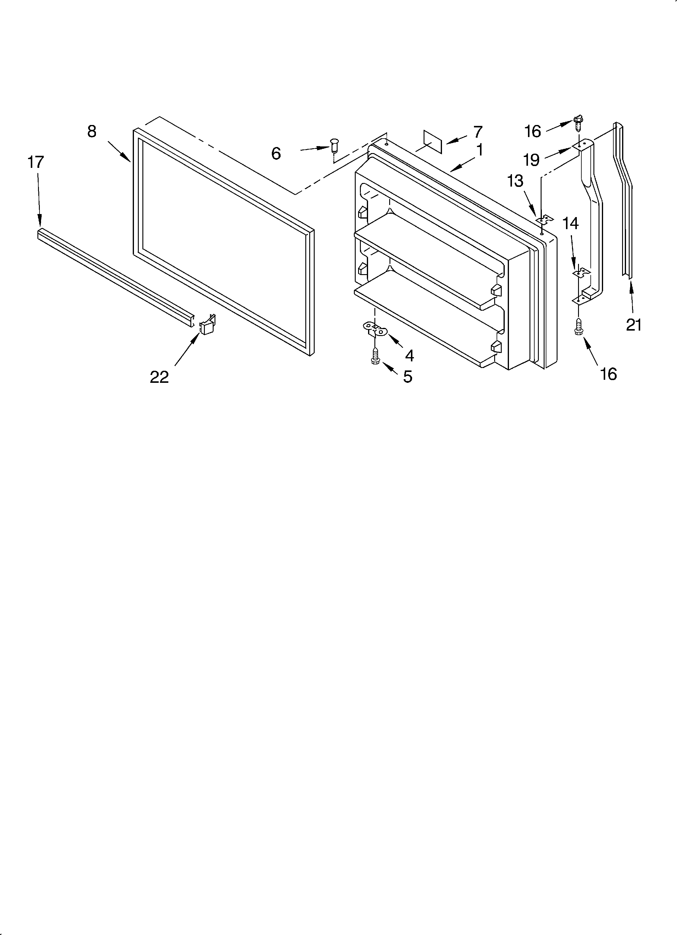 Bauknecht 3XKVN490F00 freezer door/lit/optional diagram