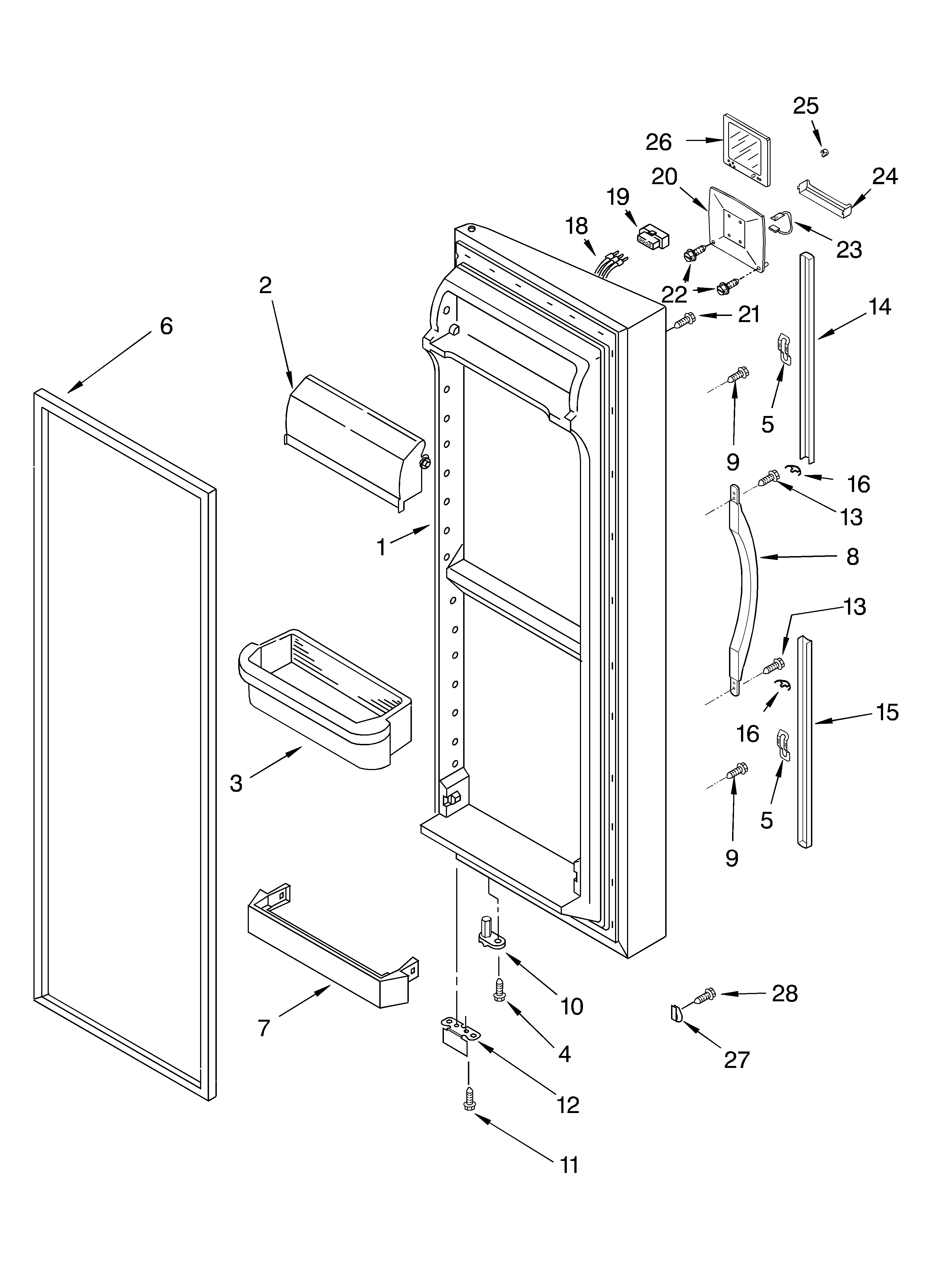 Whirlpool GS6SHANLB10 refrigerator door diagram