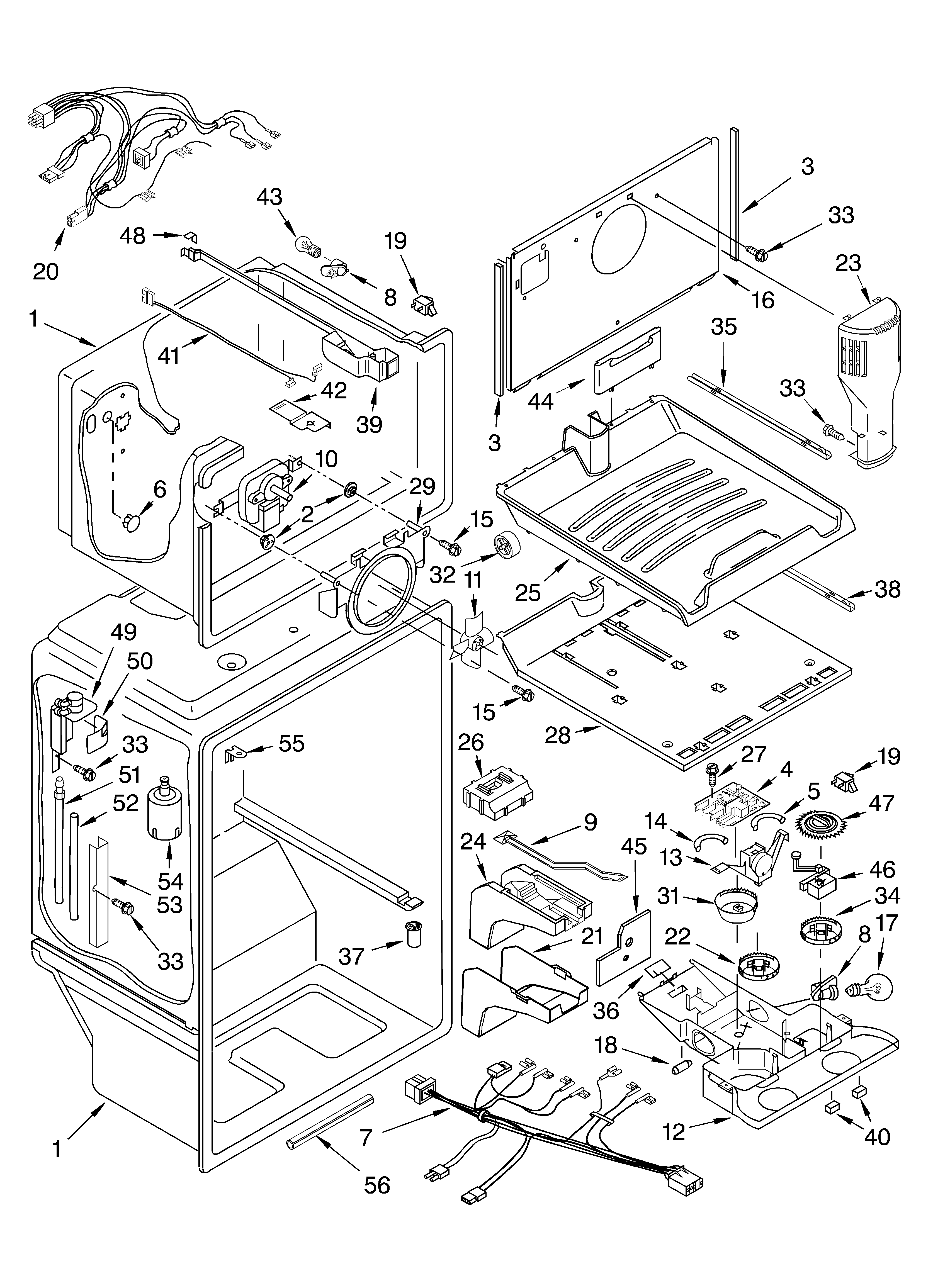 KitchenAid KTRS19ELWH00 liner diagram