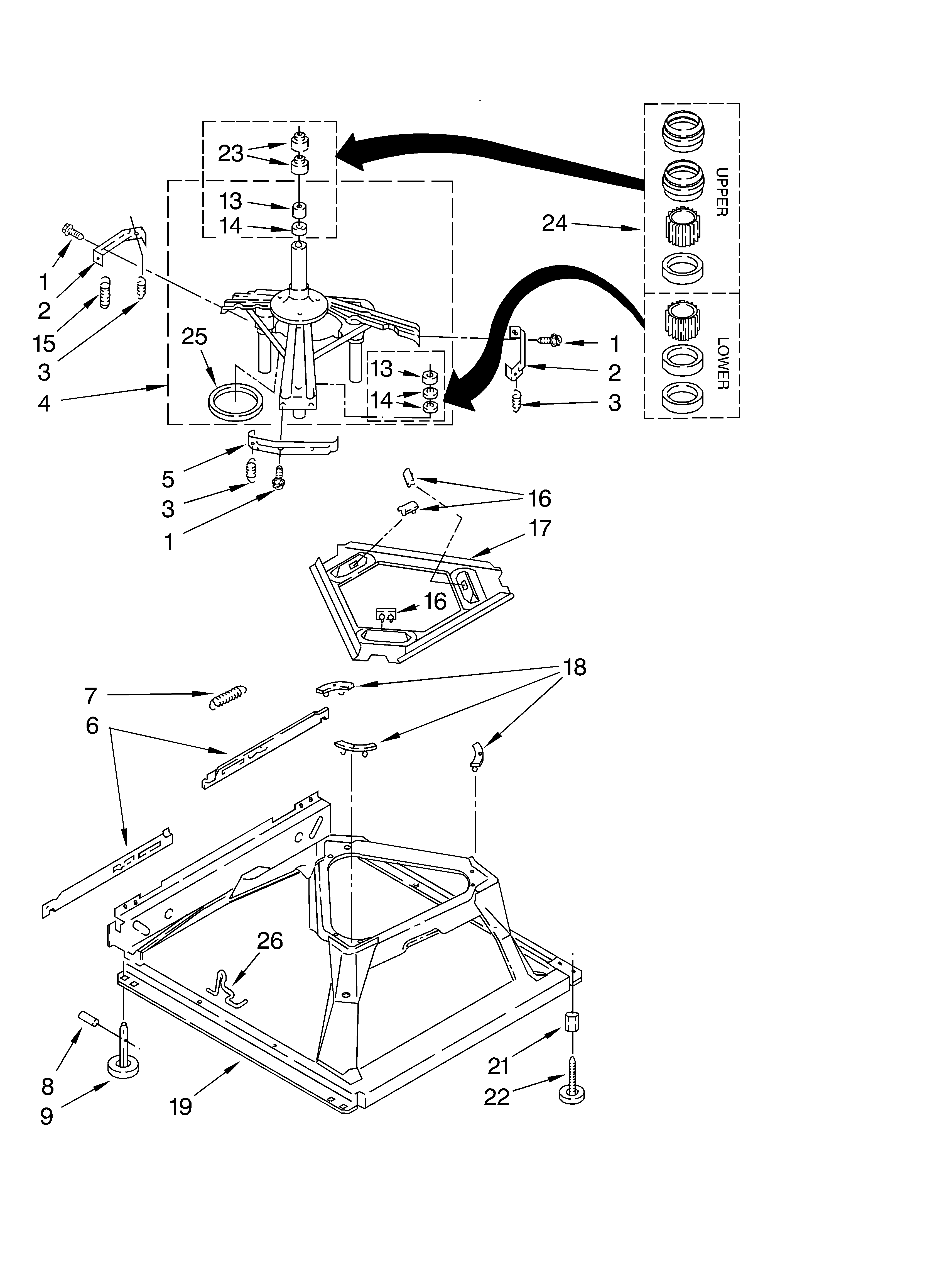 Whirlpool LSR5132JQ2 machine base diagram