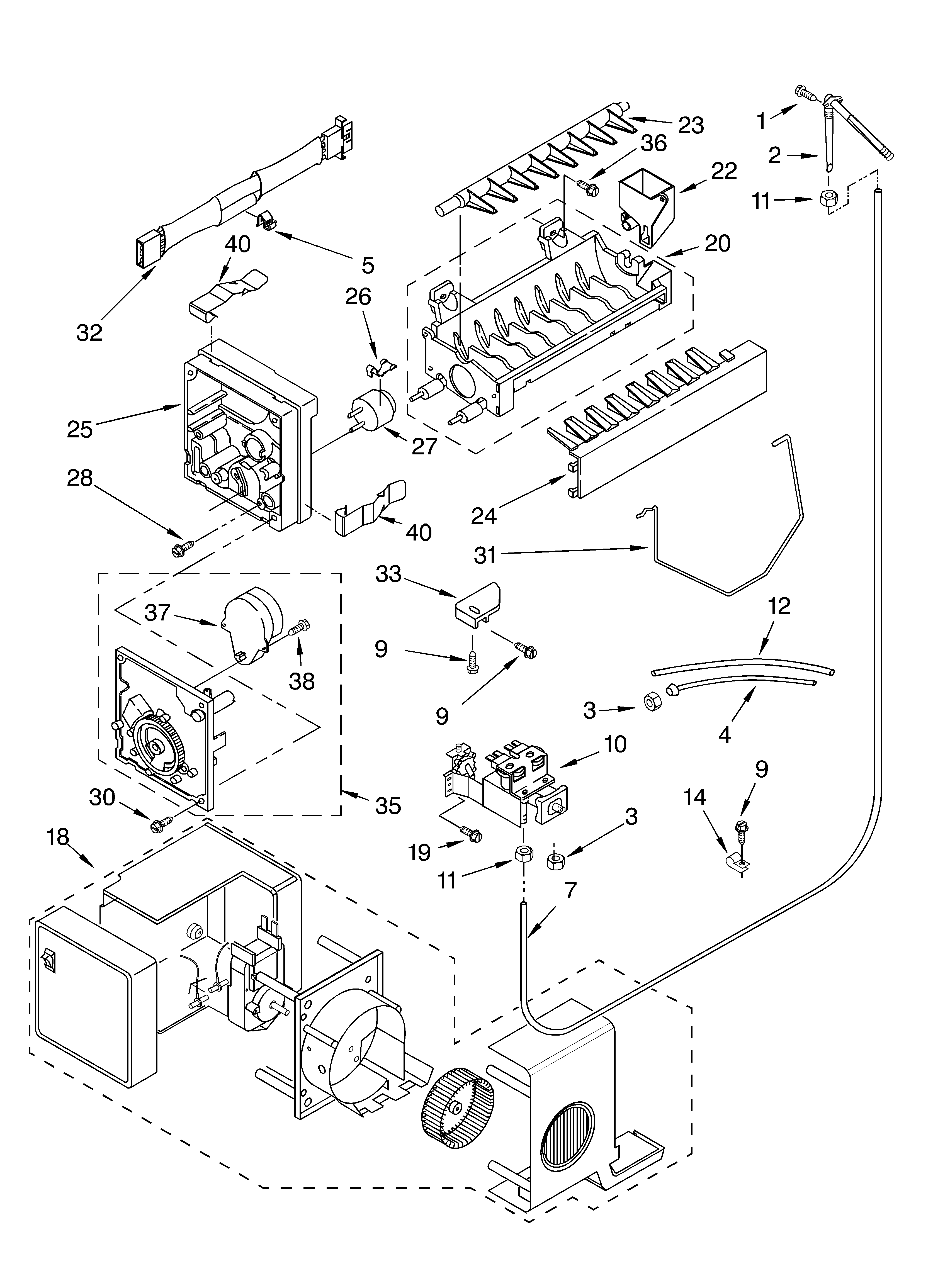 Whirlpool GS5SHGXLS00 ice maker/optional diagram
