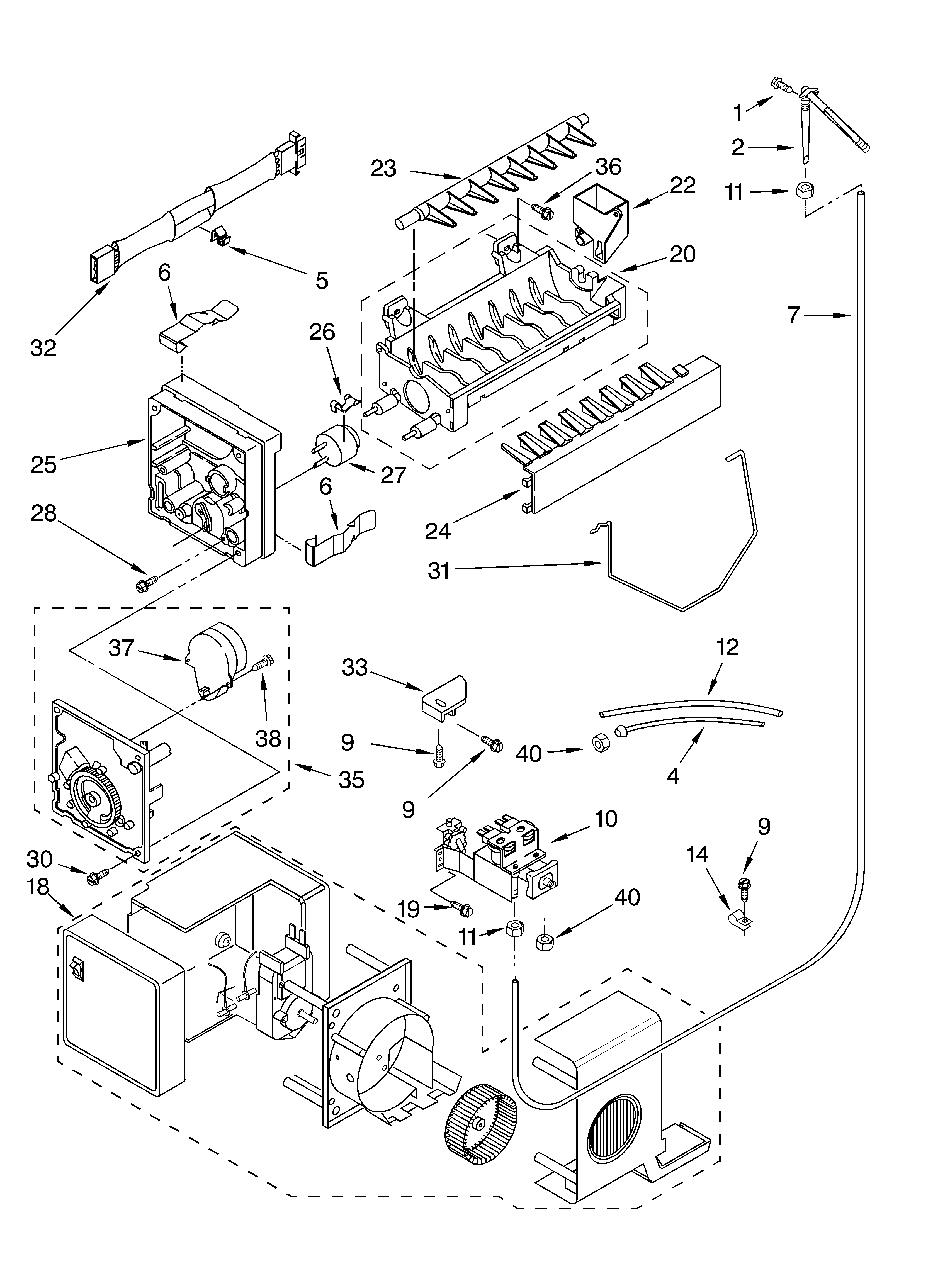Whirlpool GD5NHGXLQ00 ice maker/optional diagram