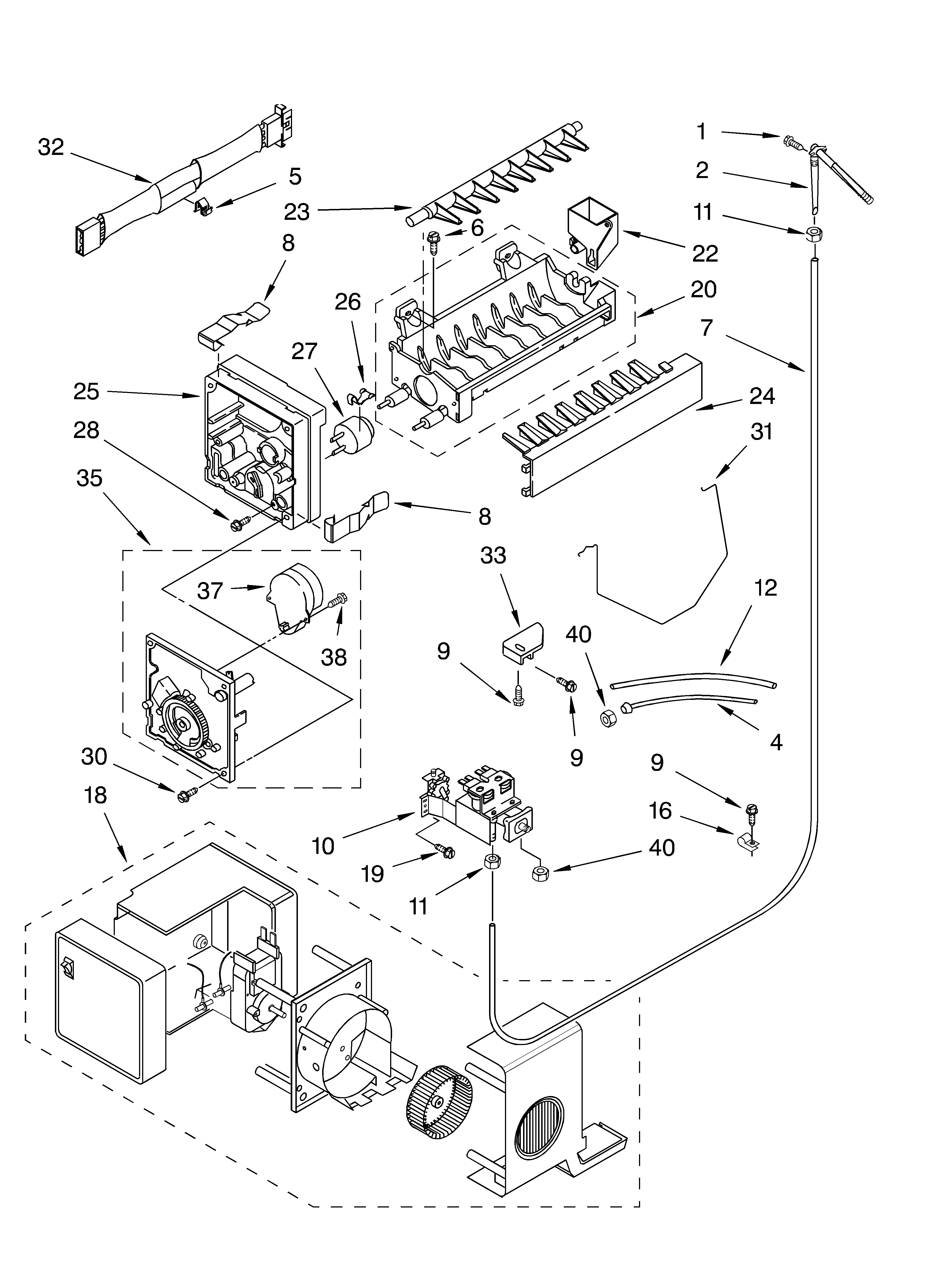Whirlpool GS2SHGXLS00 ice maker diagram