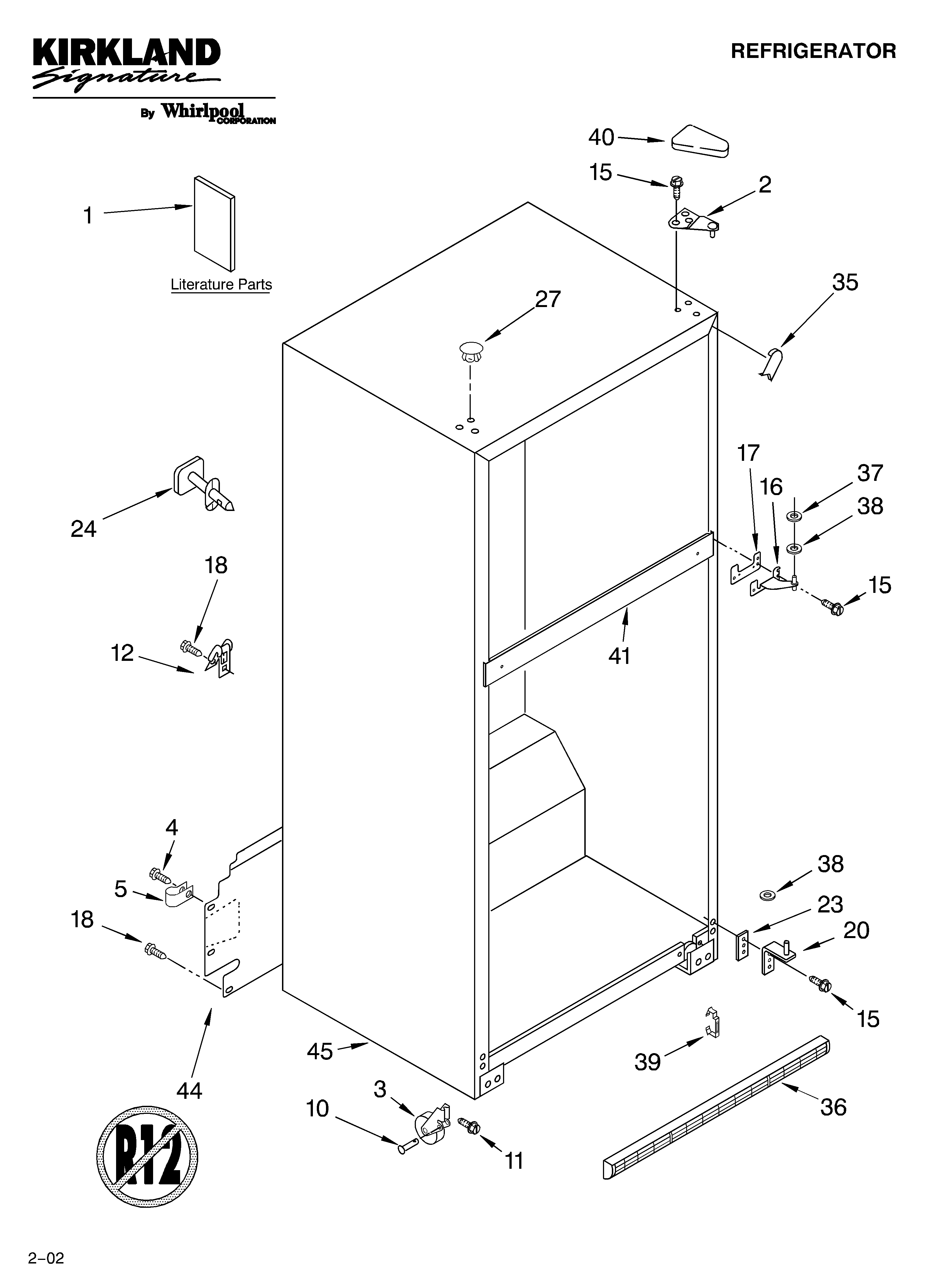 Kirkland ST21PKXKQ01 cabinet/literature diagram