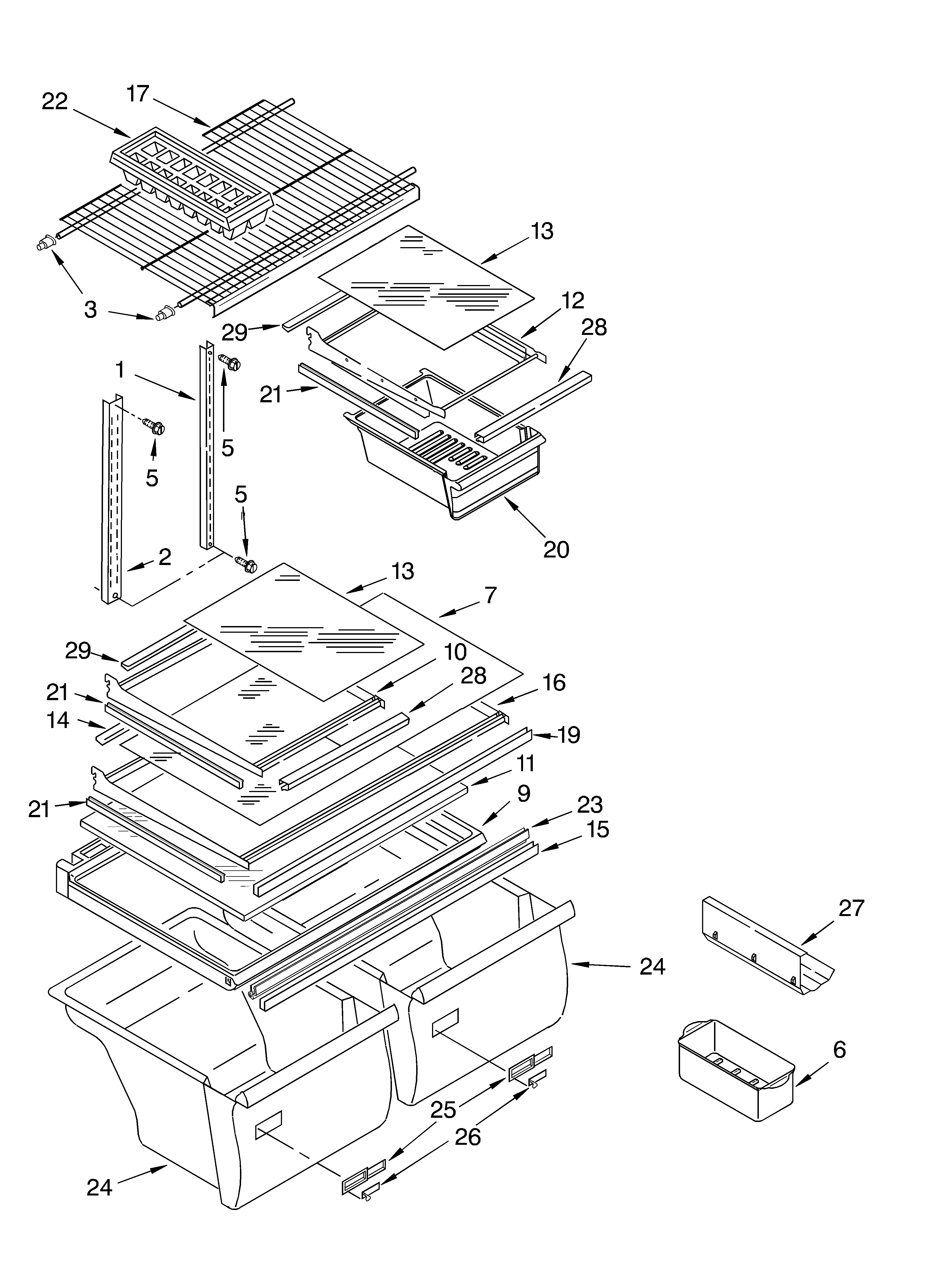 Kirkland ST21PKXKQ01 shelf/optional diagram