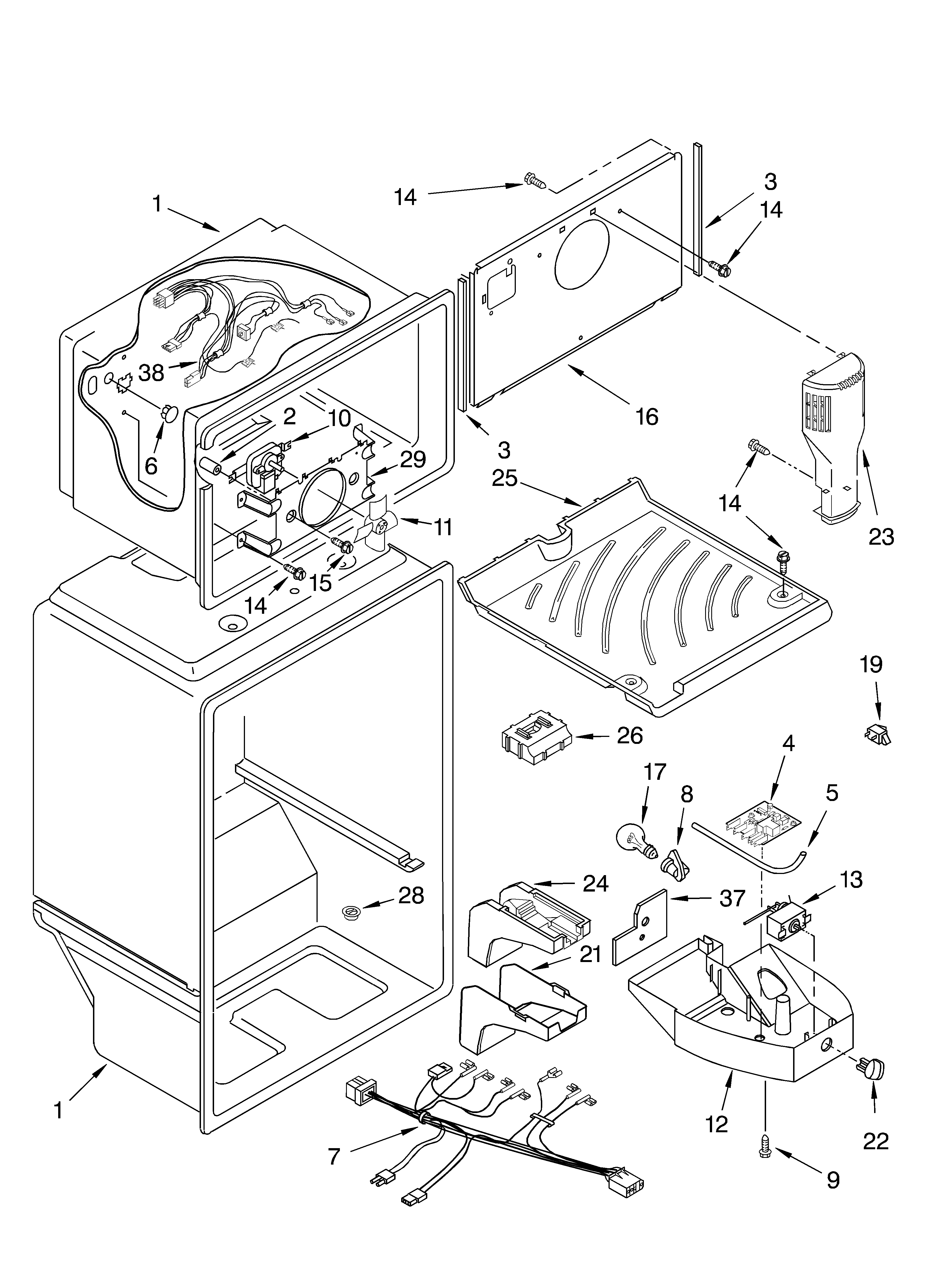 Roper RT21LMXKT01 liner diagram