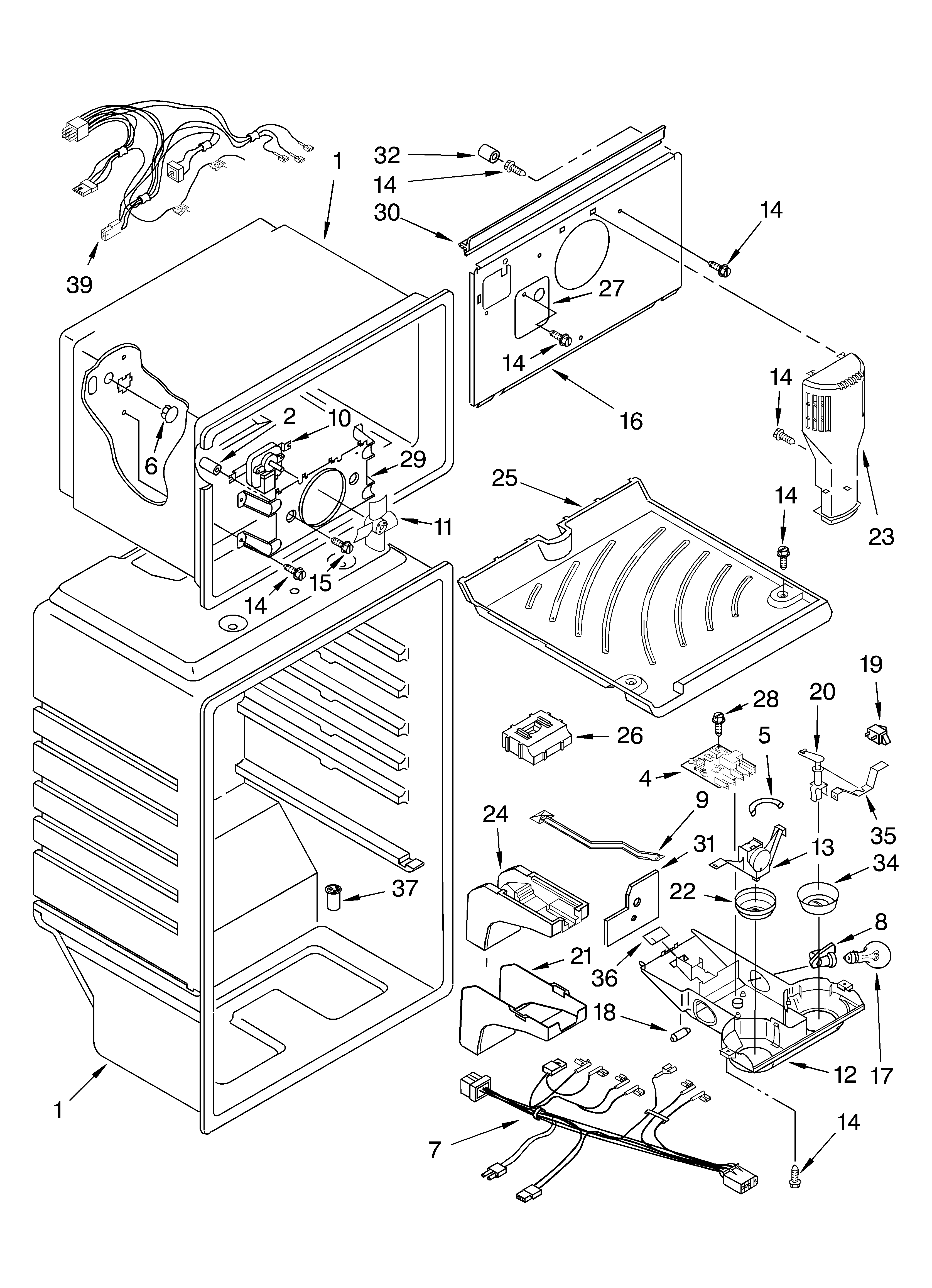 Whirlpool ET1FTEXLT00 liner diagram