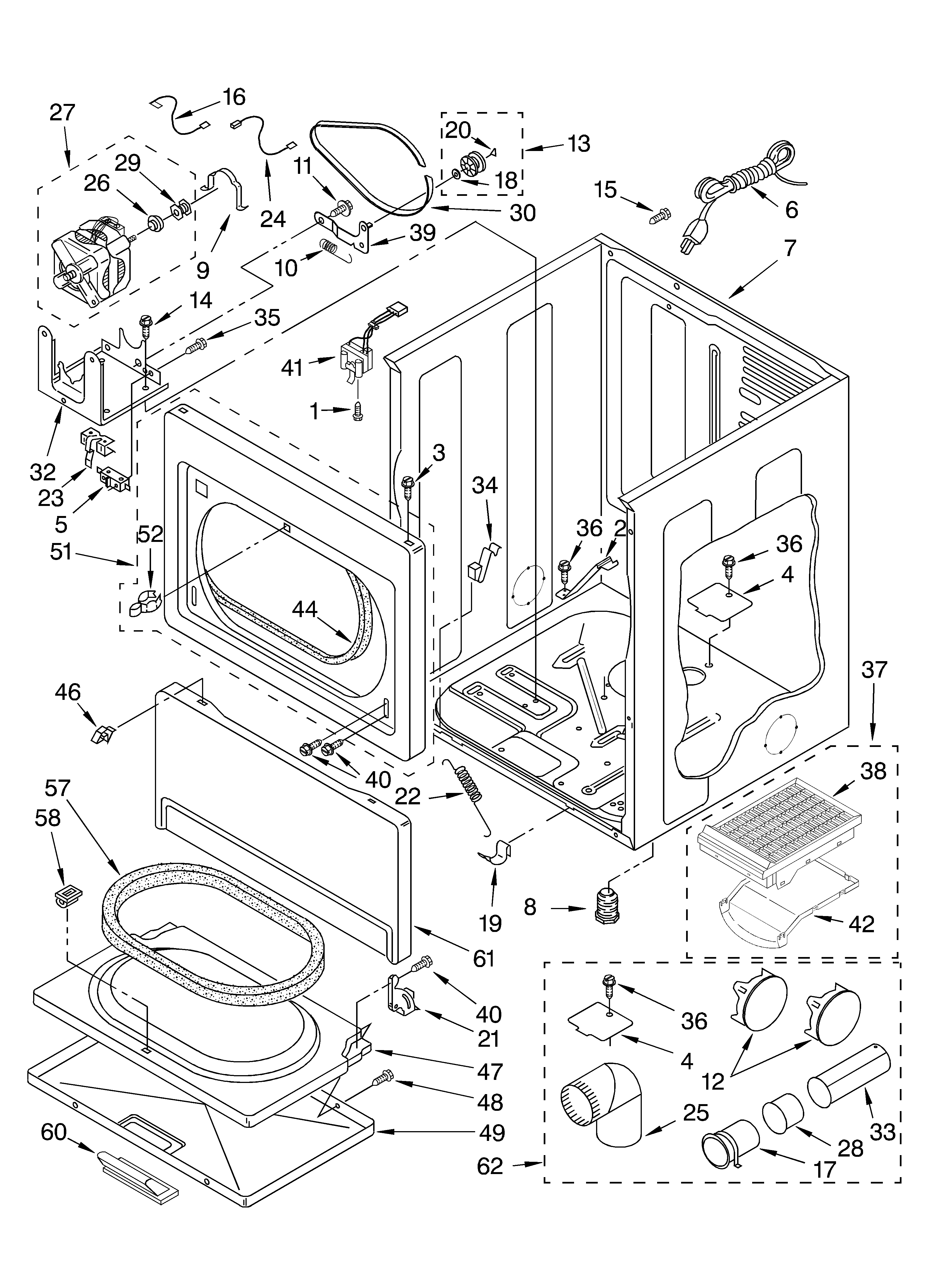 Whirlpool GGW9868KT1 cabinet diagram