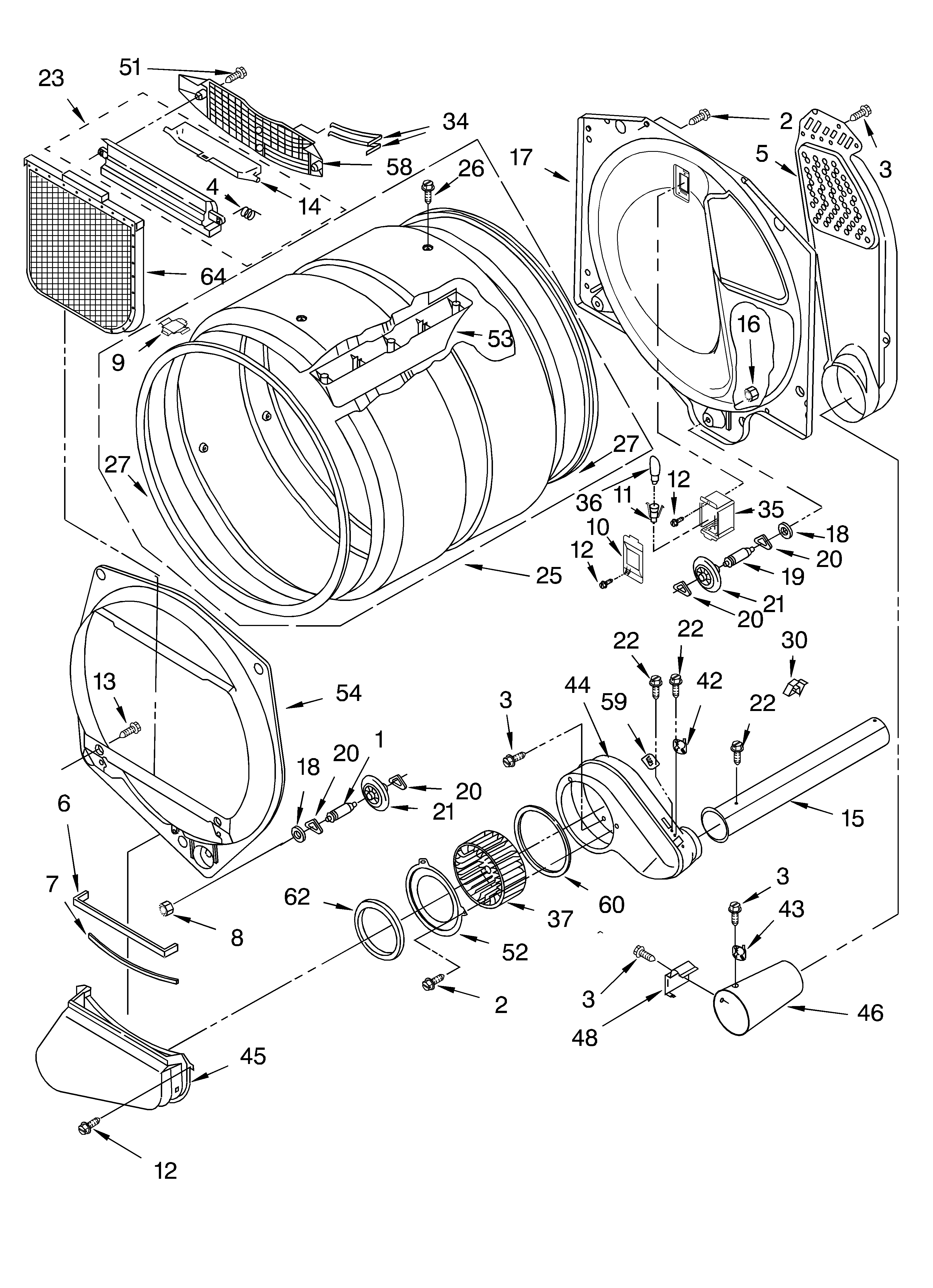 Whirlpool GGW9868KT1 bulkhead diagram