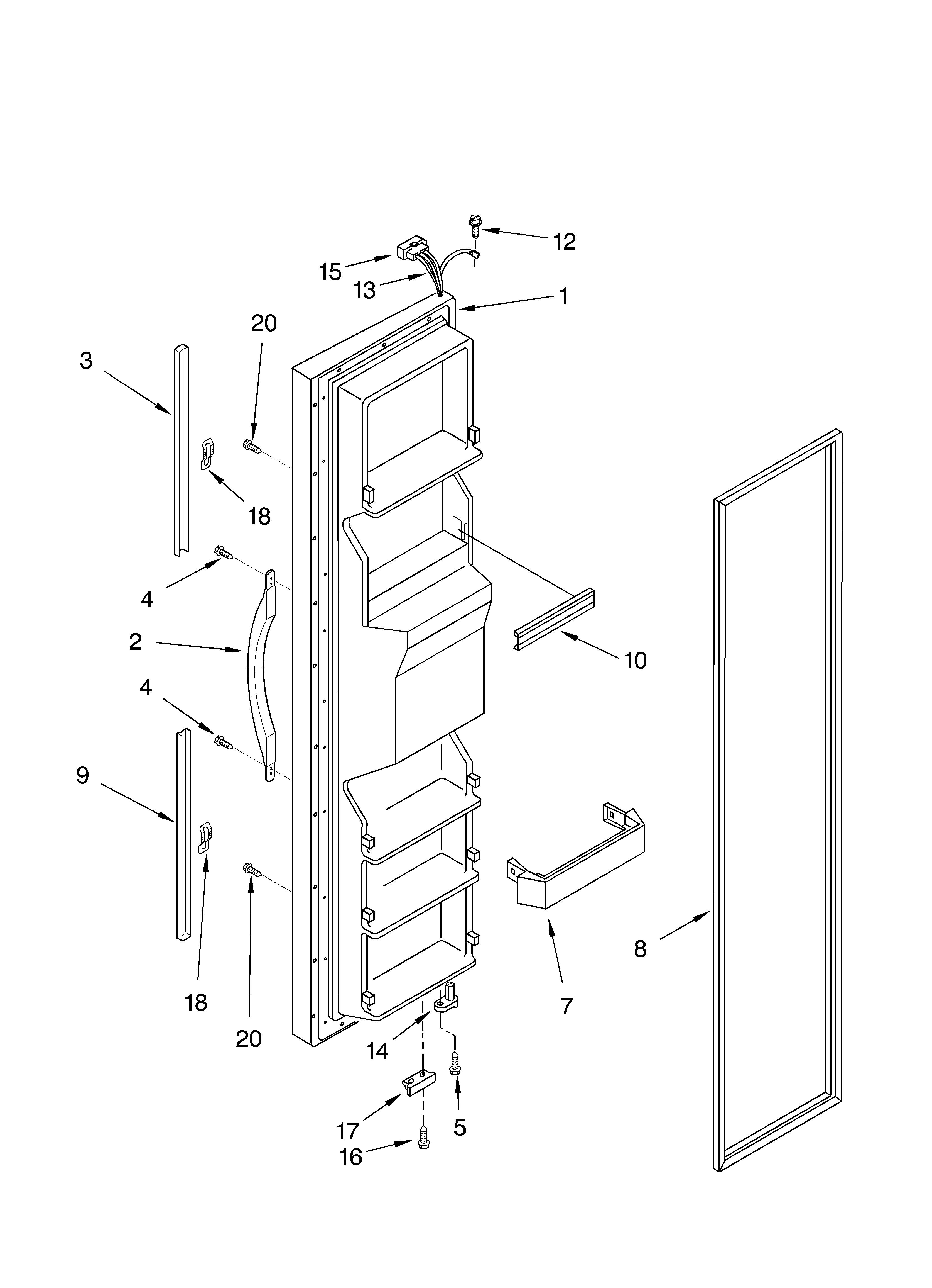 KitchenAid 4KSRS22CHT02 refrigerator door diagram