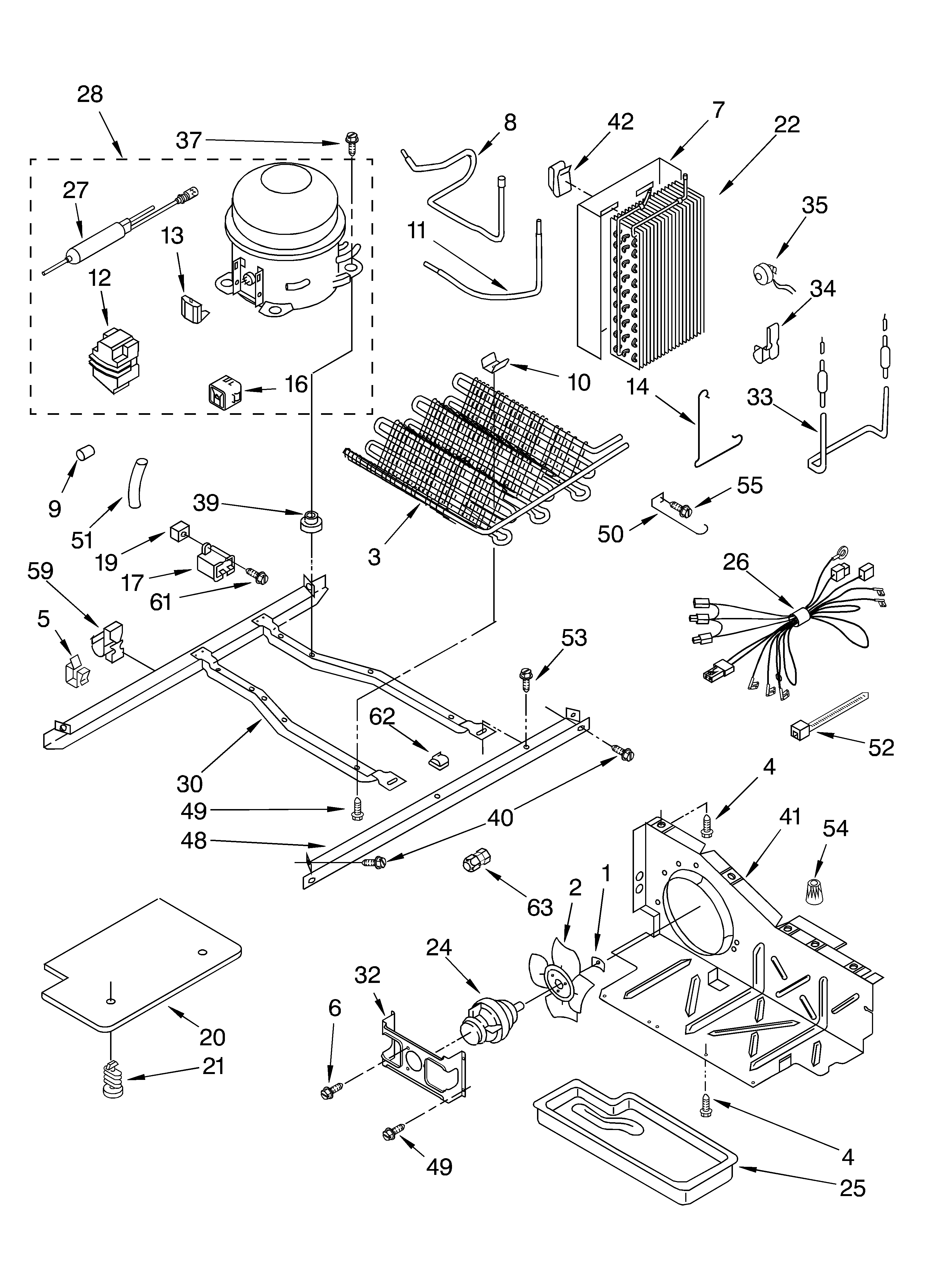 KitchenAid 4KSRS22CHT02 dispenser front/unit diagram