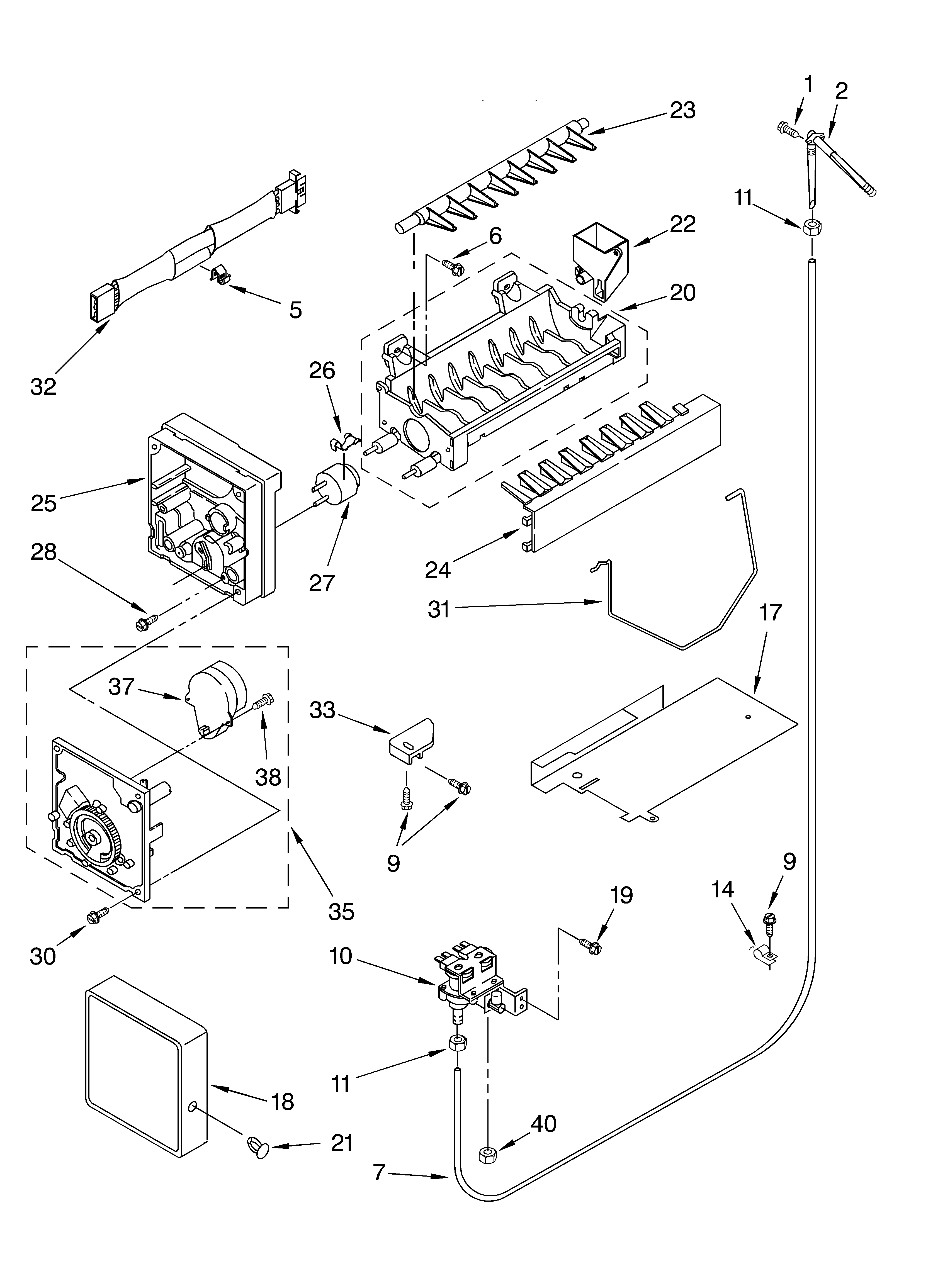 KitchenAid 4KSRS22CHT02 ice maker/optional diagram